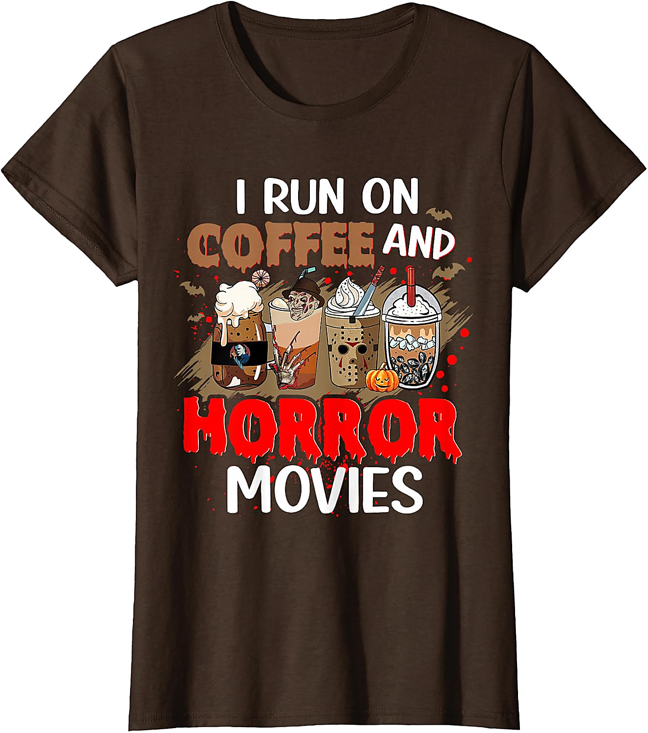 Coffee & Horror Movies T-Shirt | Funny Halloween Tee