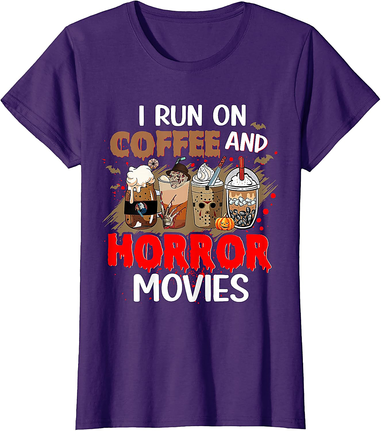 Coffee & Horror Movies T-Shirt | Funny Halloween Tee