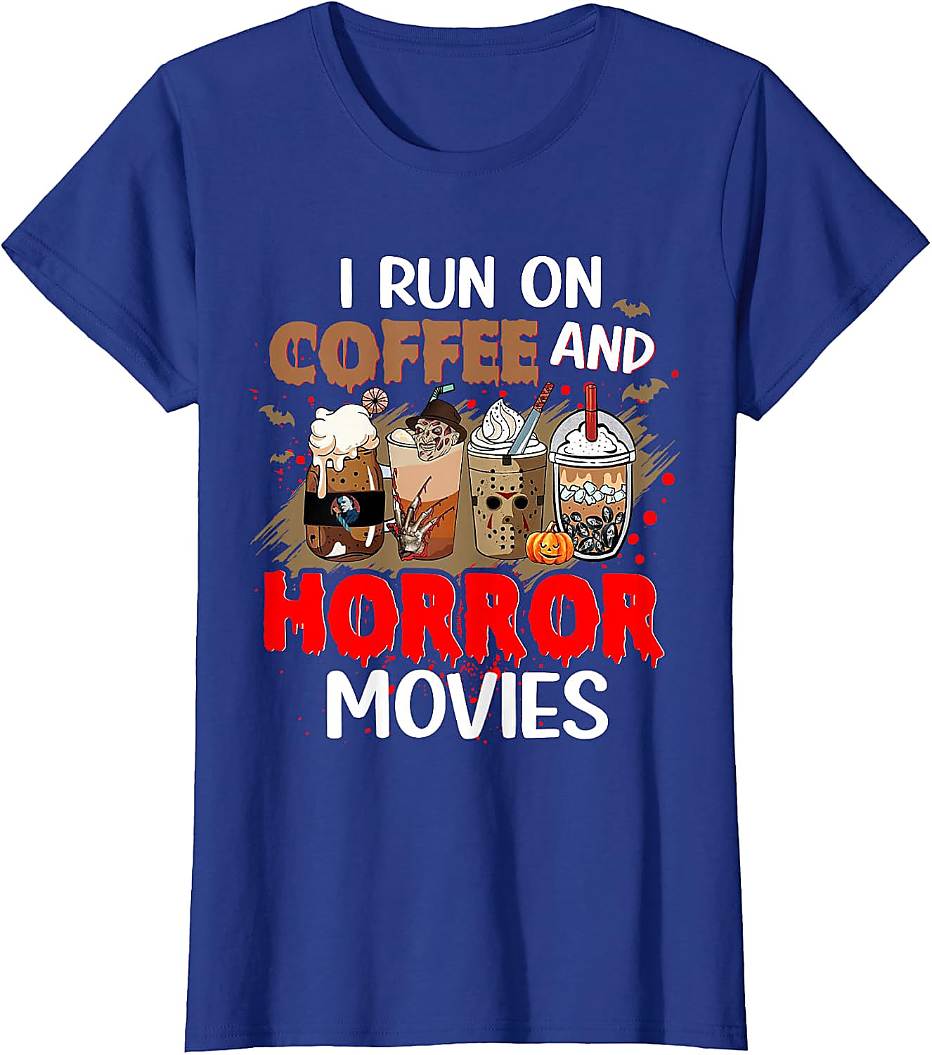 Coffee & Horror Movies T-Shirt | Funny Halloween Tee