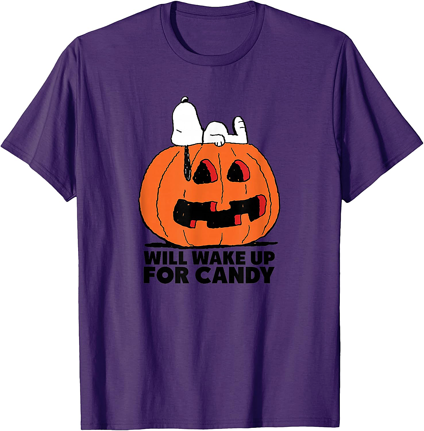Snoopy Halloween Wake for Candy T-Shirt Peanuts Tee