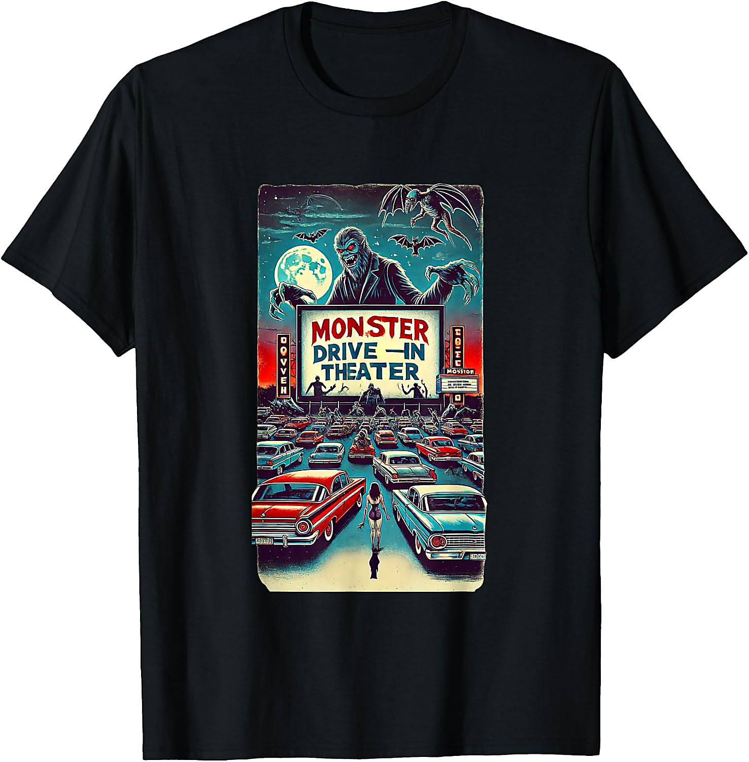 Retro Monster Drive-In Horror Movie T-Shirt