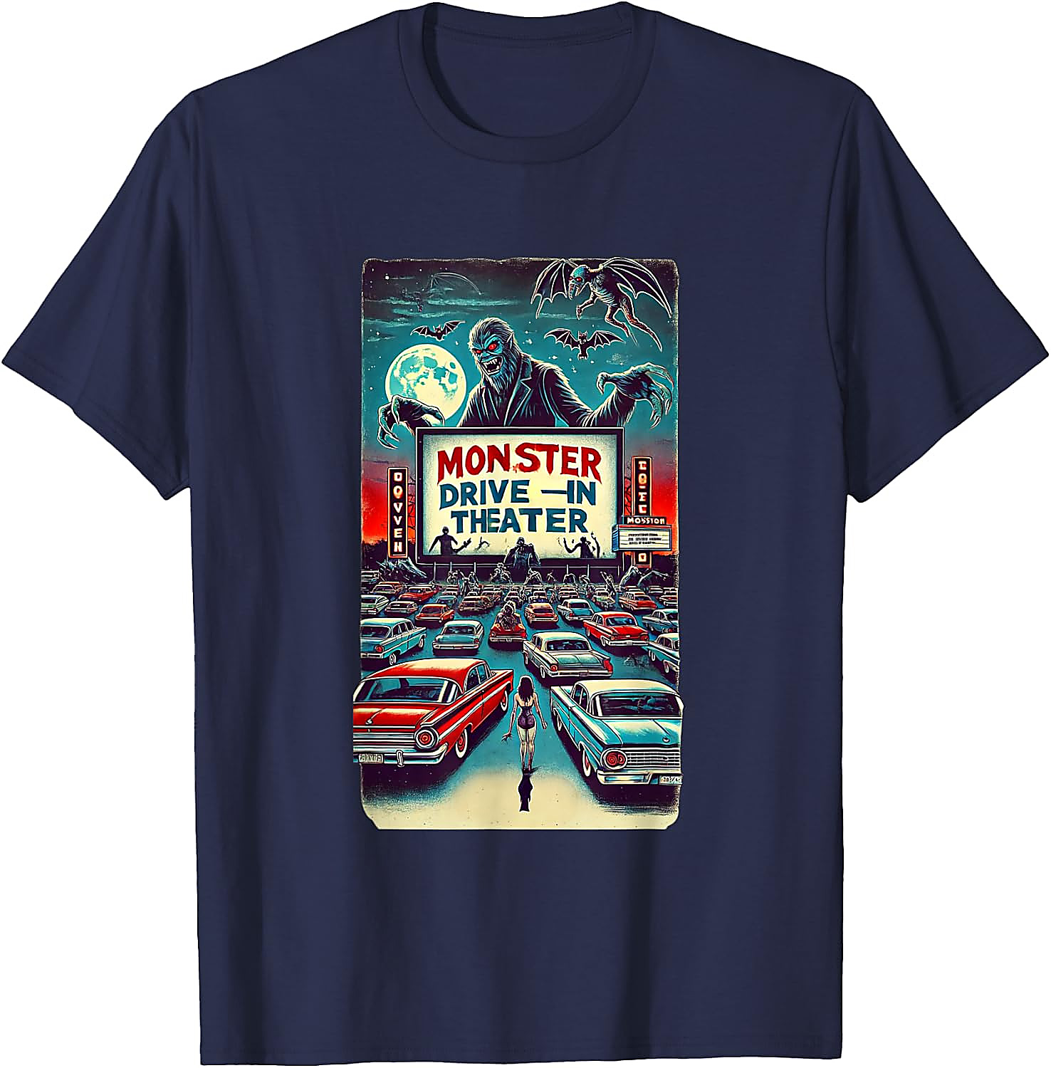 Retro Monster Drive-In Horror Movie T-Shirt