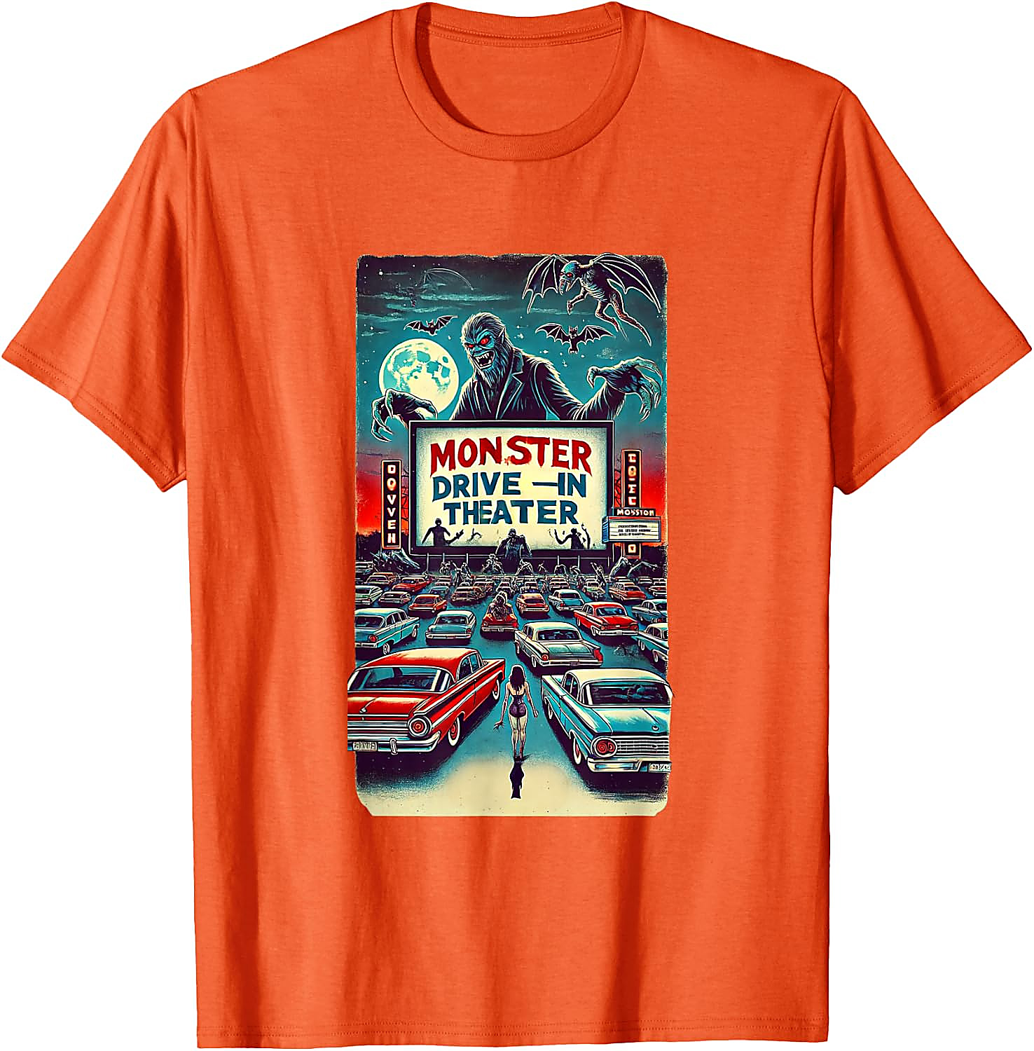 Retro Monster Drive-In Horror Movie T-Shirt