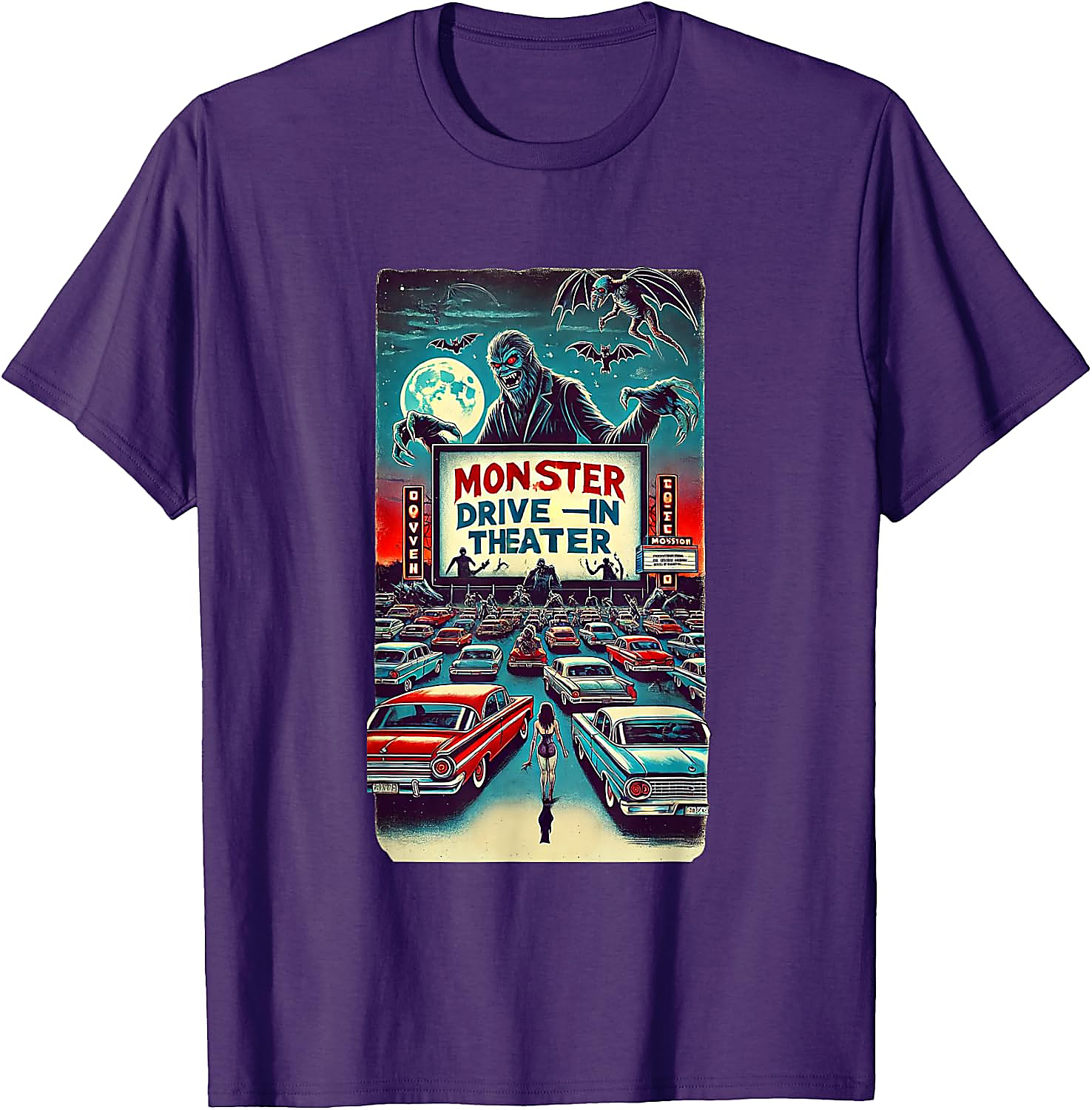 Retro Monster Drive-In Horror Movie T-Shirt