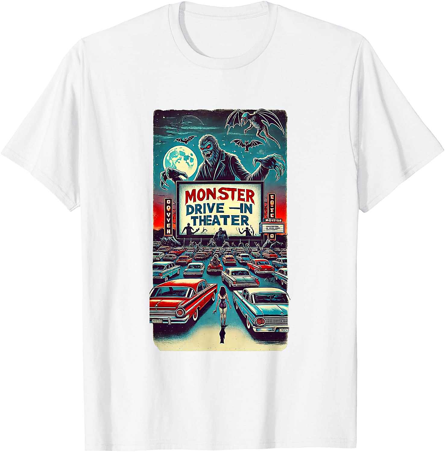 Retro Monster Drive-In Horror Movie T-Shirt