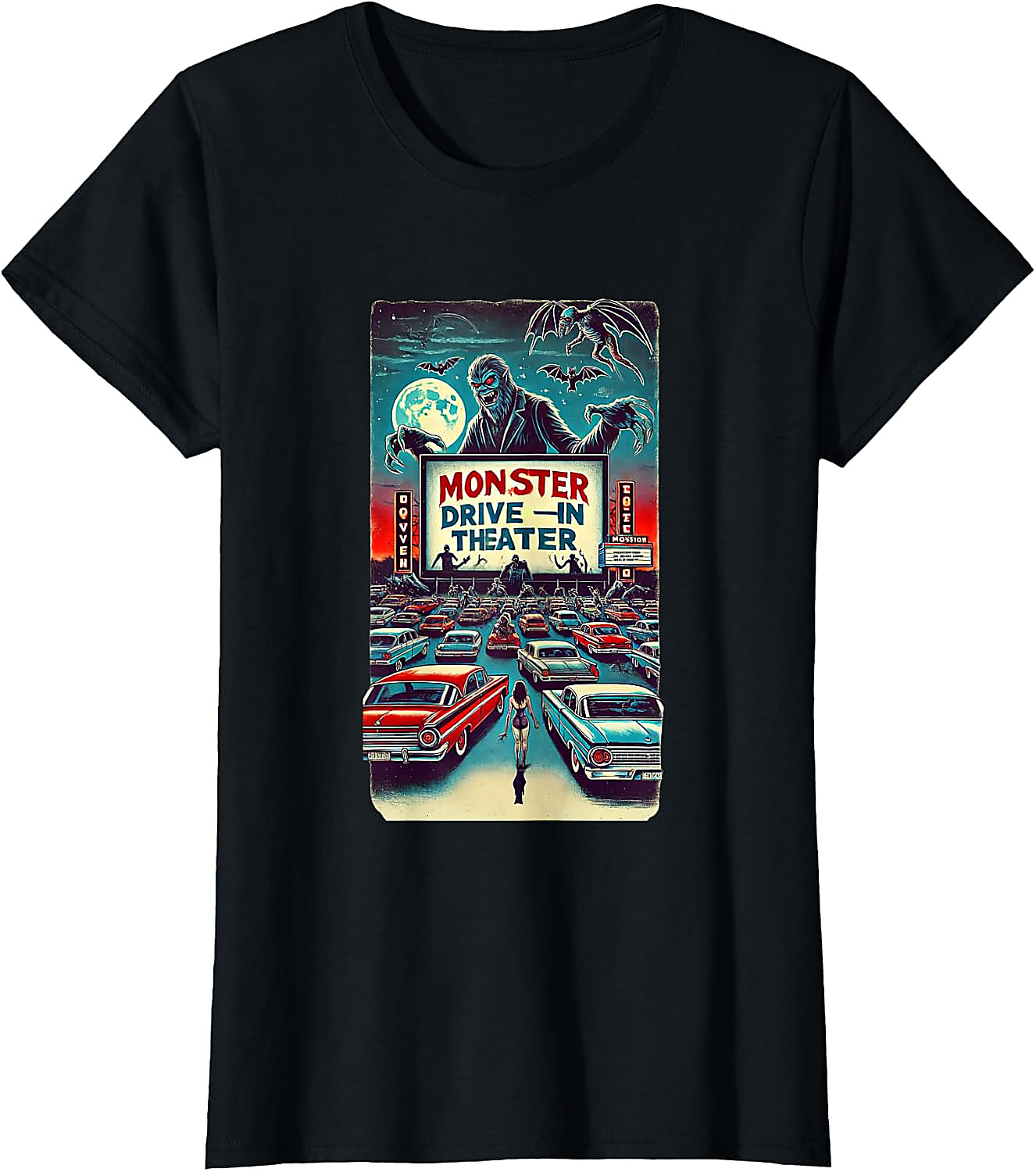 Retro Monster Drive-In Horror Movie T-Shirt