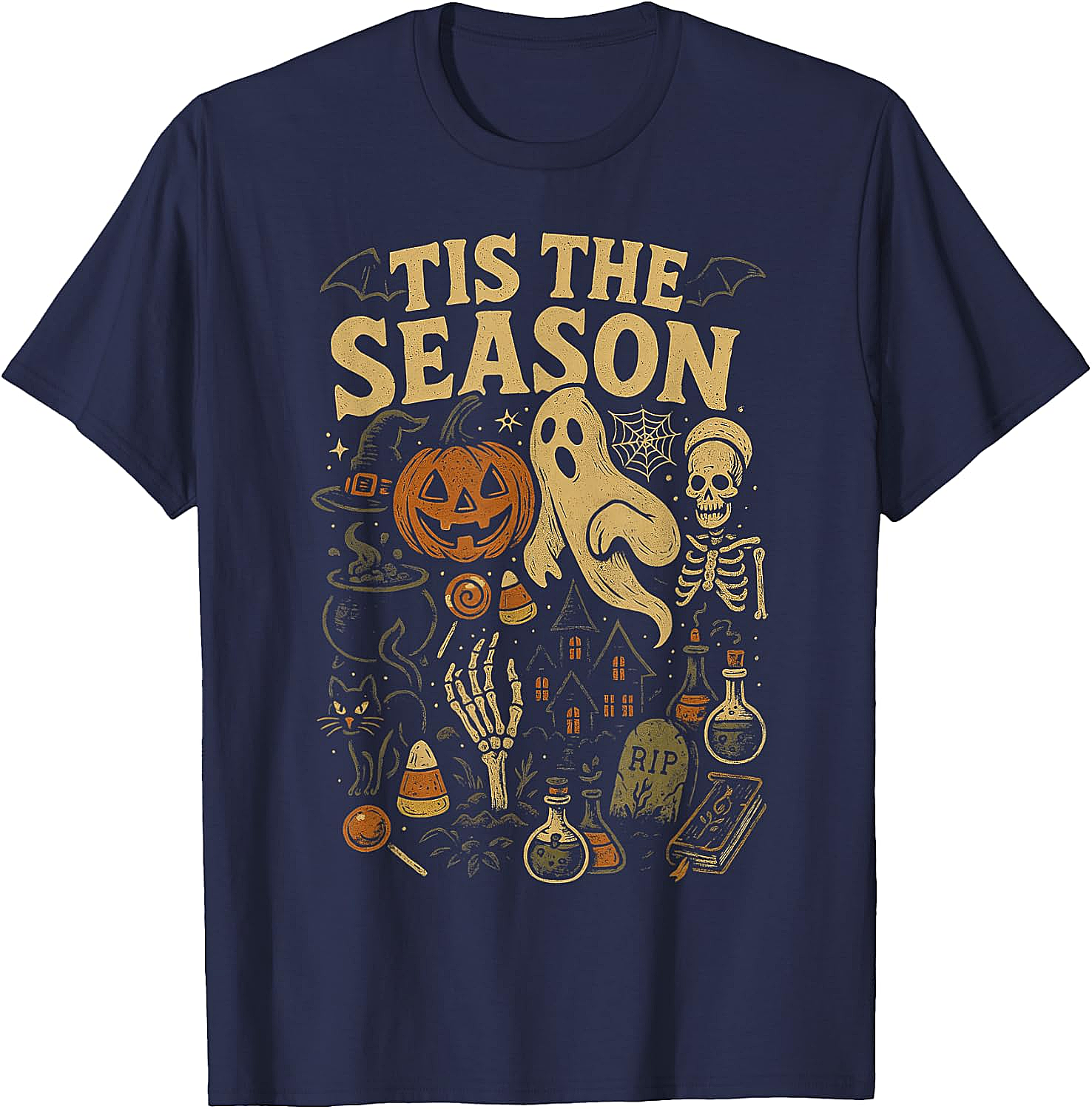 Retro Halloween Tis' the Season T-Shirt Spooky Fun Tee