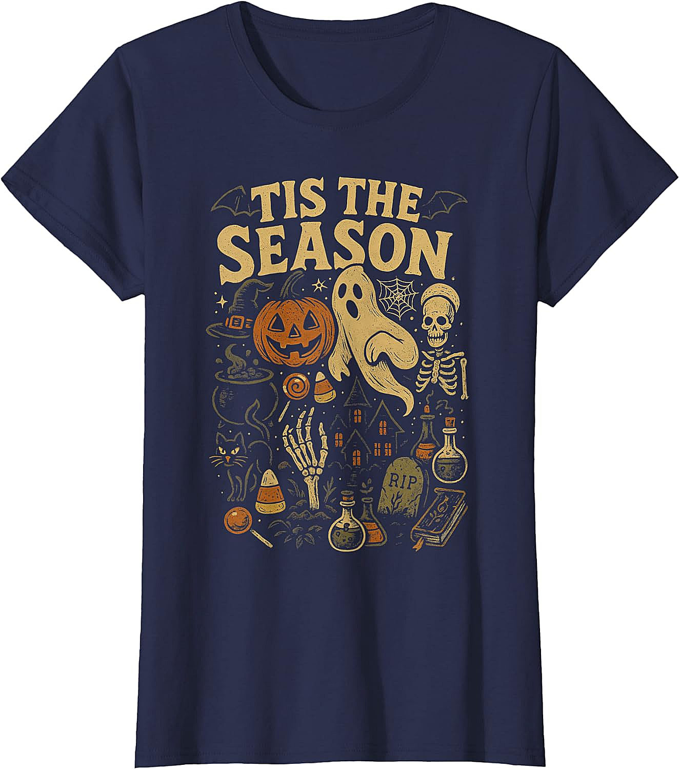 Retro Halloween Tis' the Season T-Shirt Spooky Fun Tee