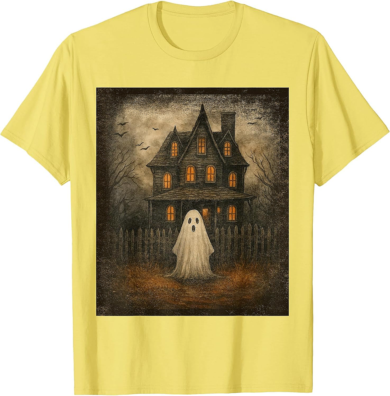  Vintage Ghost Boo Haunted House Halloween T-Shirt