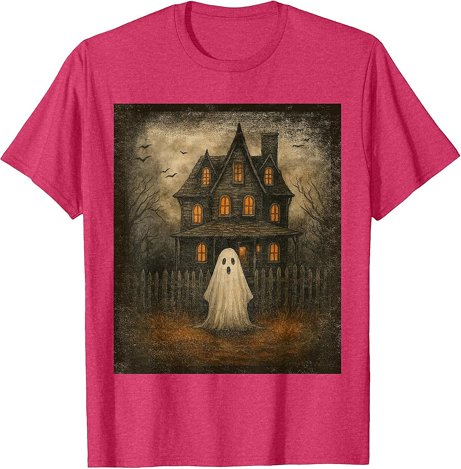  Vintage Ghost Boo Haunted House Halloween T-Shirt