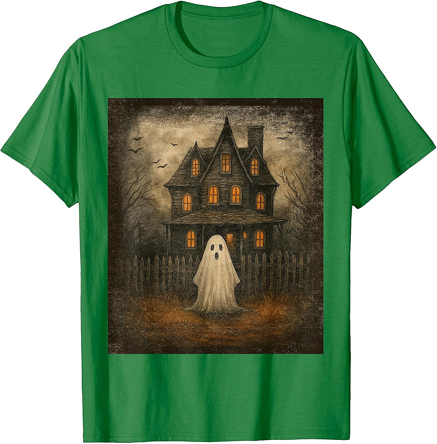  Vintage Ghost Boo Haunted House Halloween T-Shirt