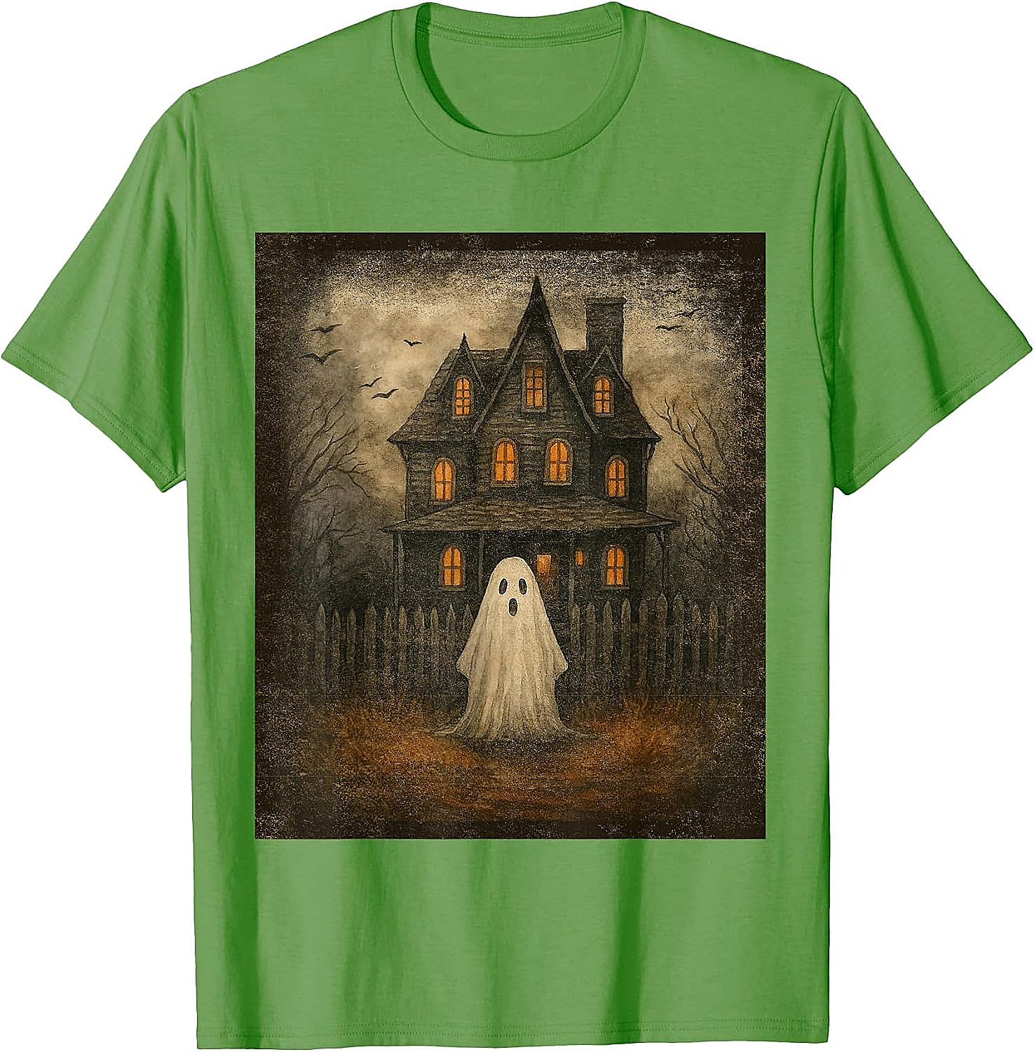  Vintage Ghost Boo Haunted House Halloween T-Shirt
