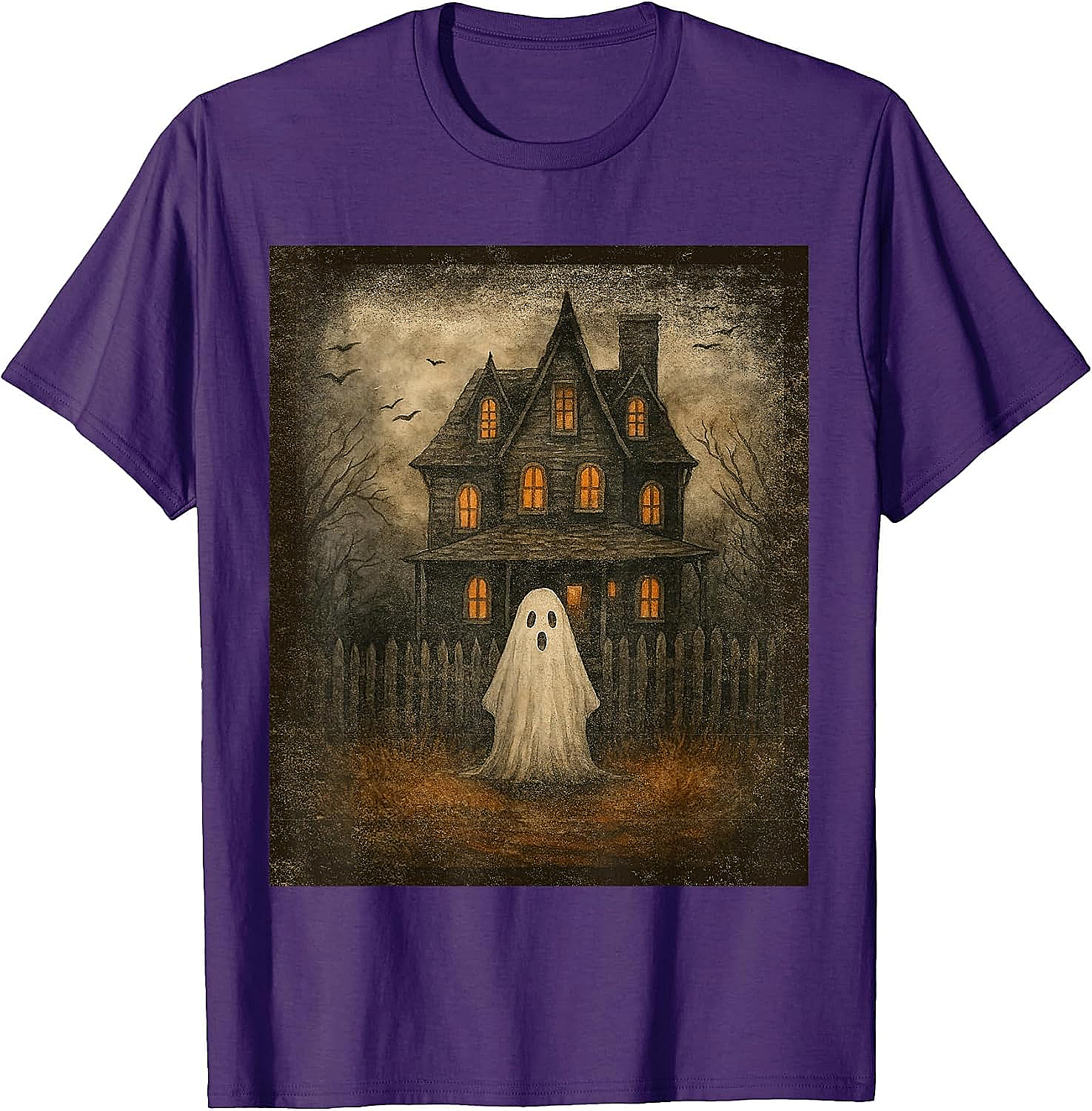  Vintage Ghost Boo Haunted House Halloween T-Shirt