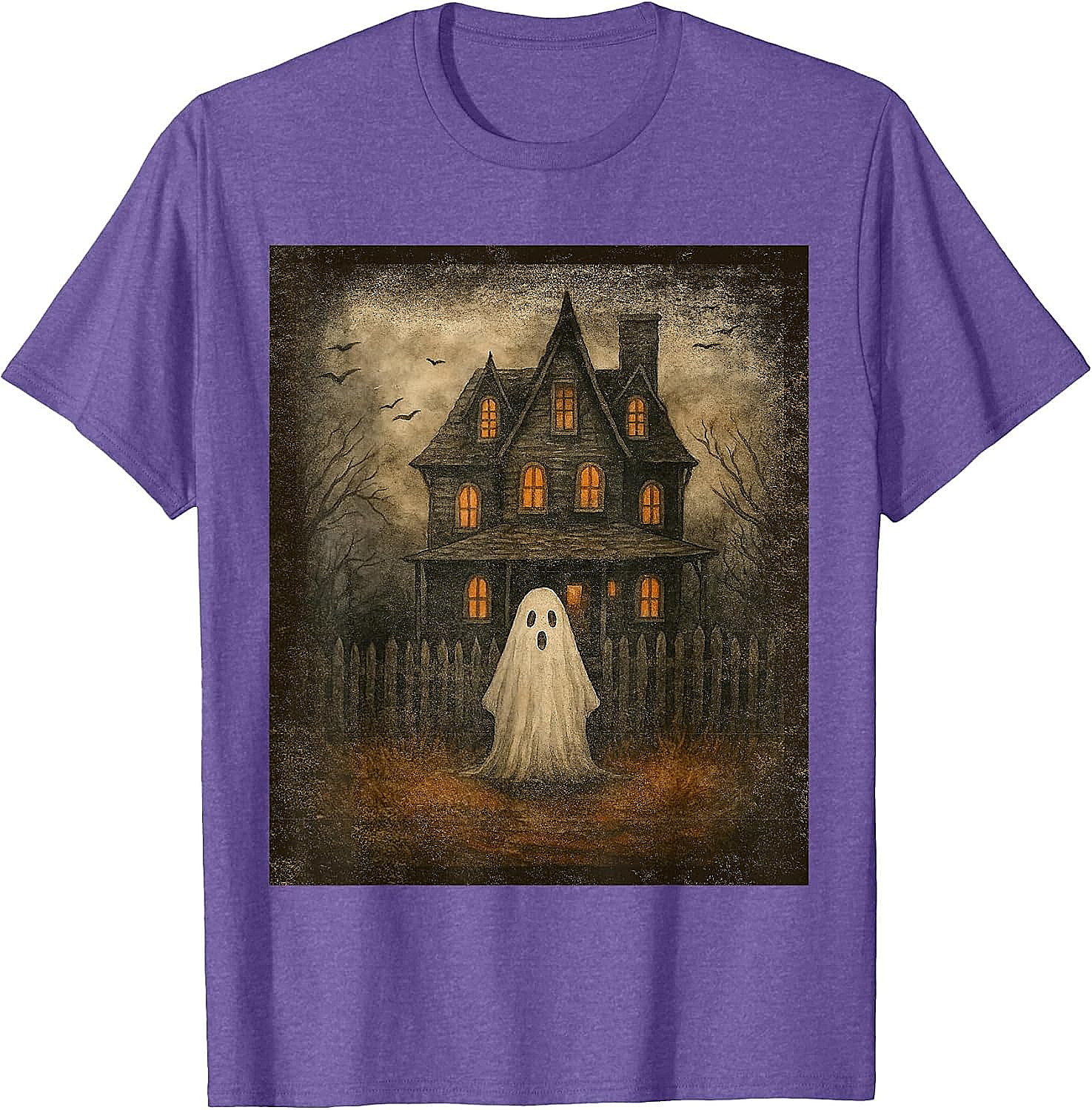  Vintage Ghost Boo Haunted House Halloween T-Shirt