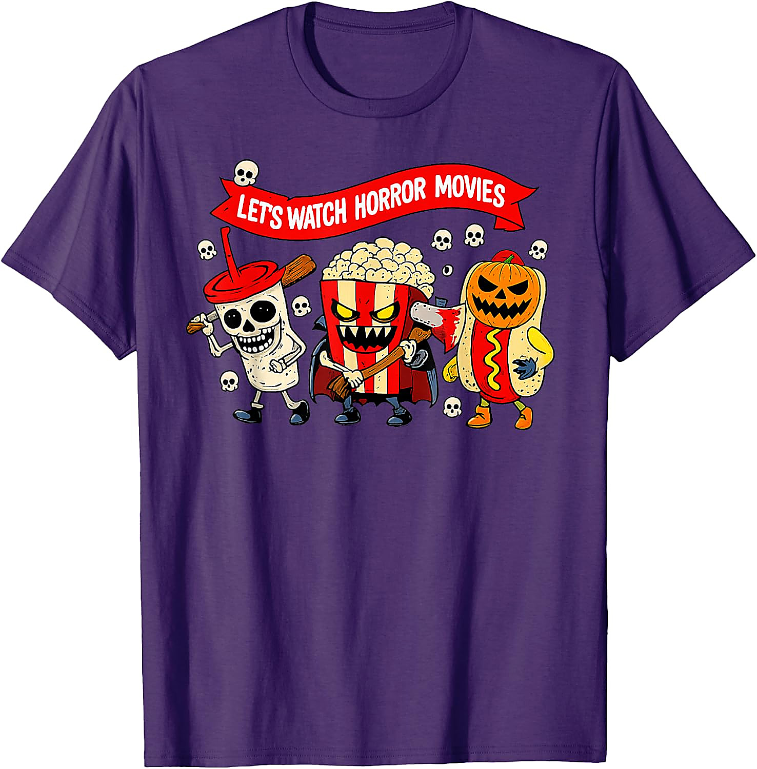 Let's Watch Horror Movies T-Shirt | Funny Halloween Tee