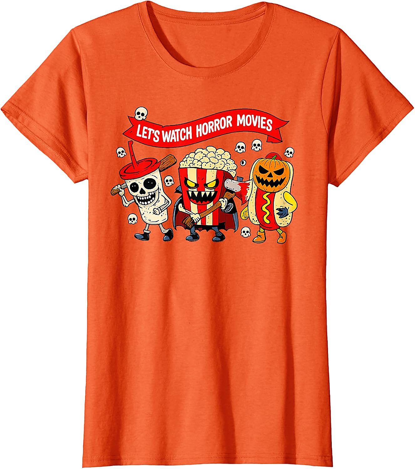 Let's Watch Horror Movies T-Shirt | Funny Halloween Tee