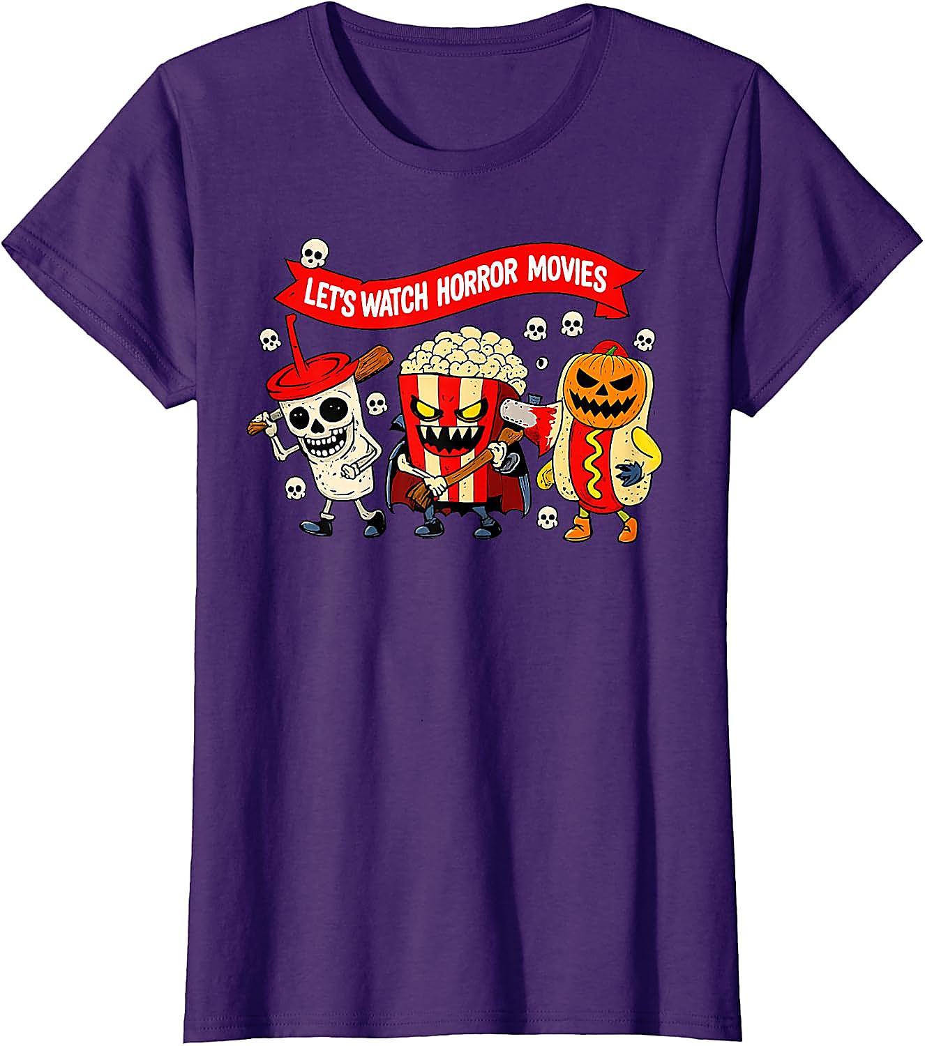 Let's Watch Horror Movies T-Shirt | Funny Halloween Tee