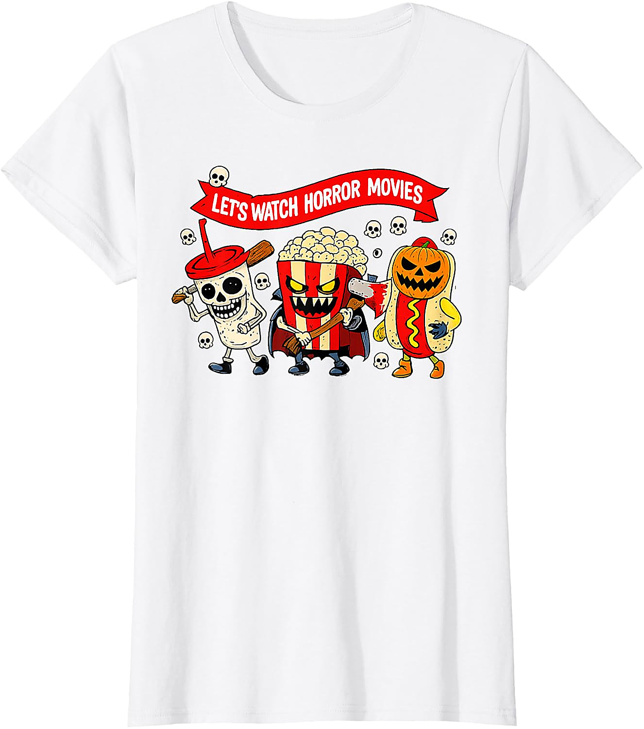 Let's Watch Horror Movies T-Shirt | Funny Halloween Tee