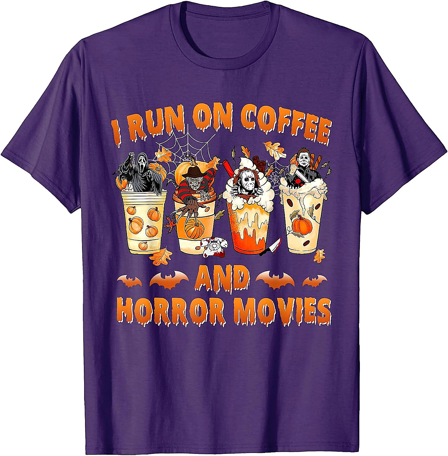 I Run on Coffee & Horror Movies T-Shirt | Spooky Tee