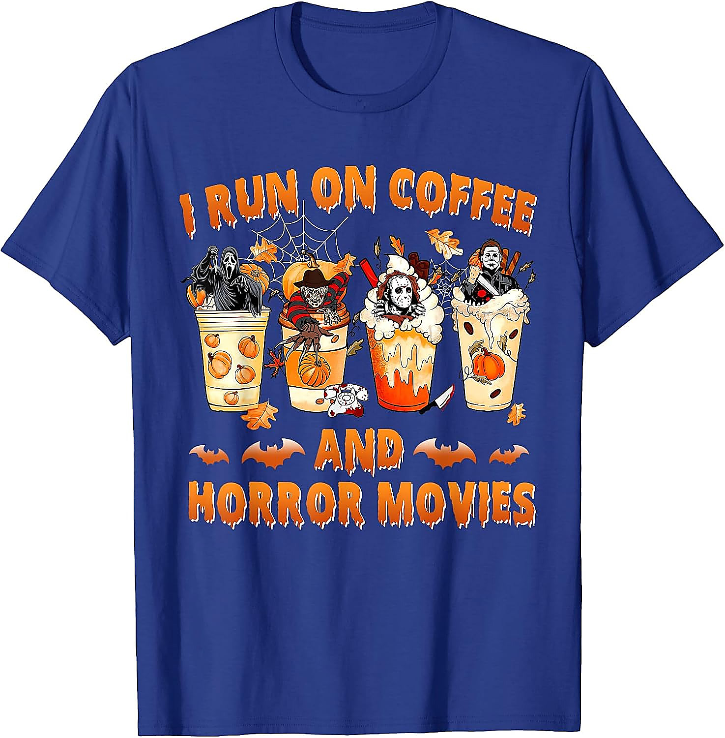 I Run on Coffee & Horror Movies T-Shirt | Spooky Tee
