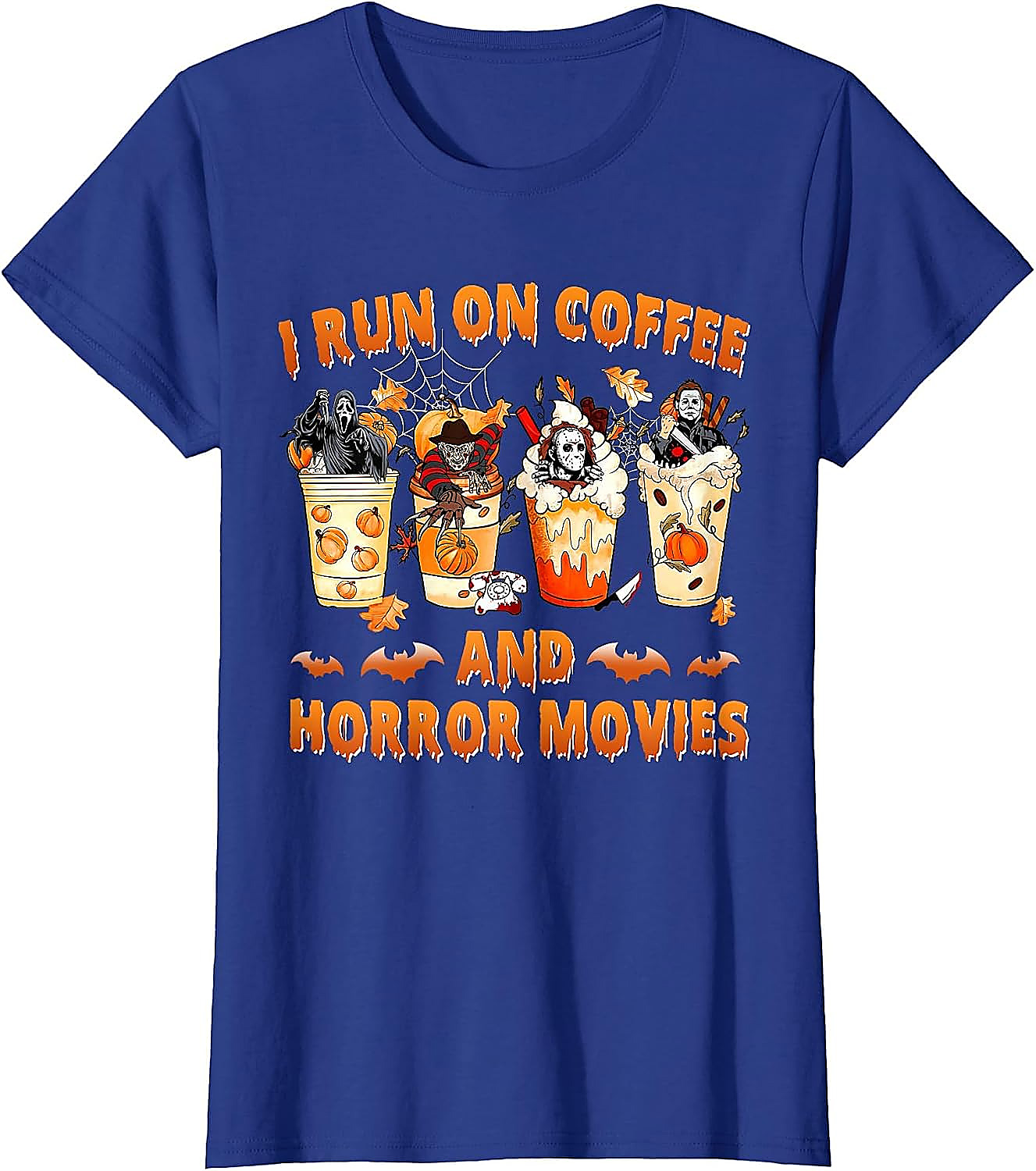 I Run on Coffee & Horror Movies T-Shirt | Spooky Tee