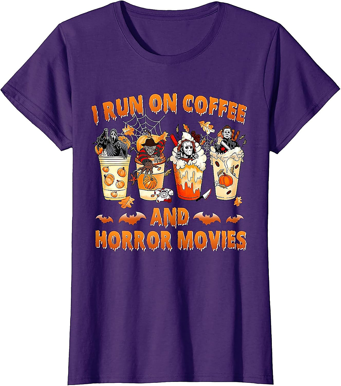 I Run on Coffee & Horror Movies T-Shirt | Spooky Tee