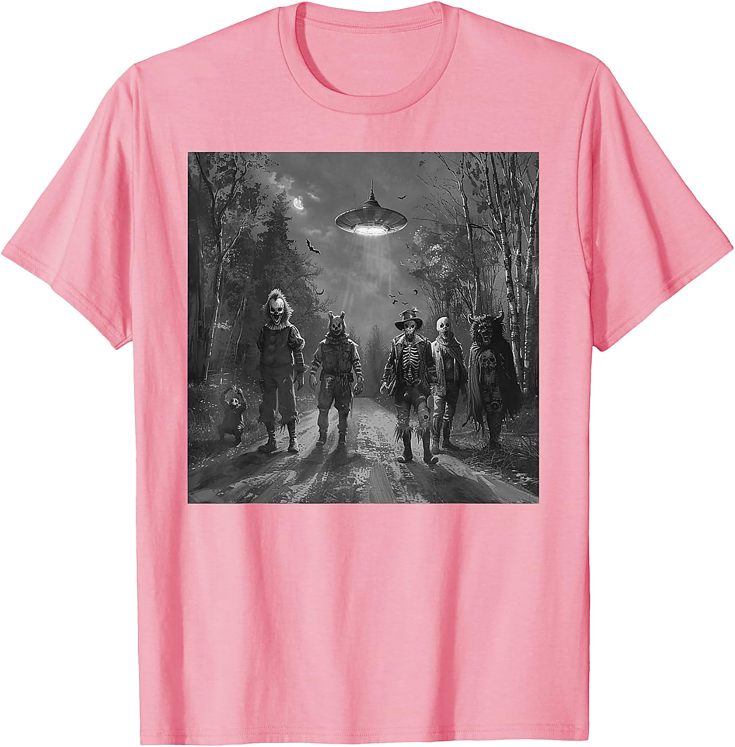 Halloween Friends UFO Horror Graphic Tee | Spooky T-Shirt