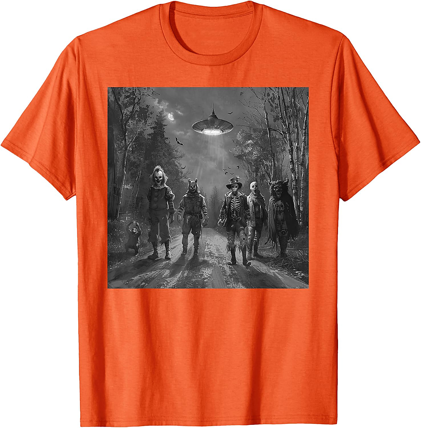 Halloween Friends UFO Horror Graphic Tee | Spooky T-Shirt