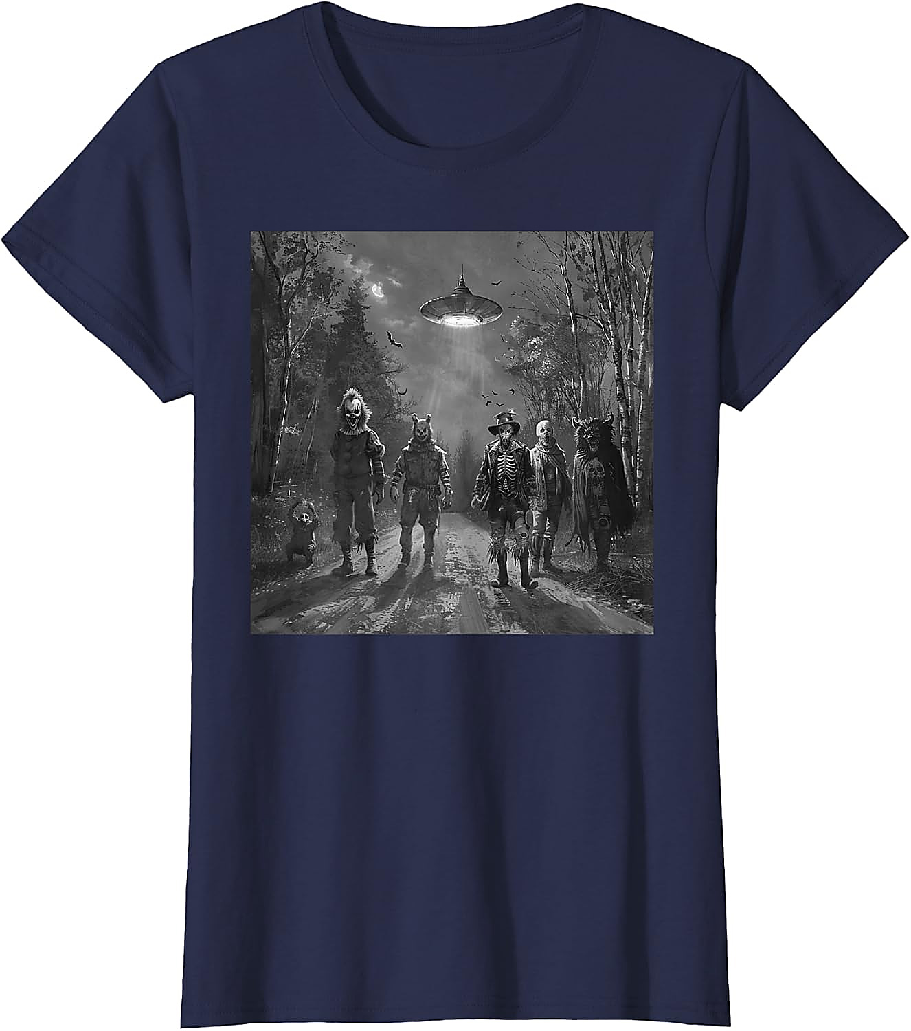 Halloween Friends UFO Horror Graphic Tee | Spooky T-Shirt