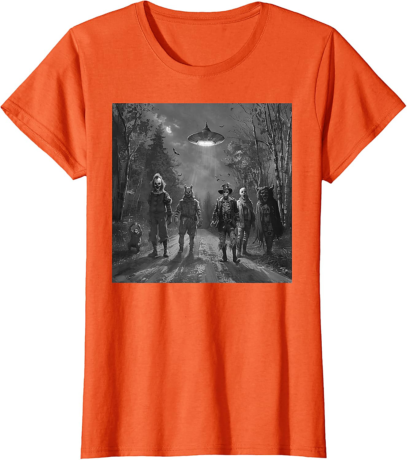 Halloween Friends UFO Horror Graphic Tee | Spooky T-Shirt