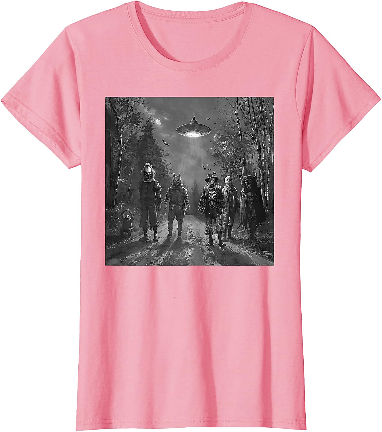Halloween Friends UFO Horror Graphic Tee | Spooky T-Shirt