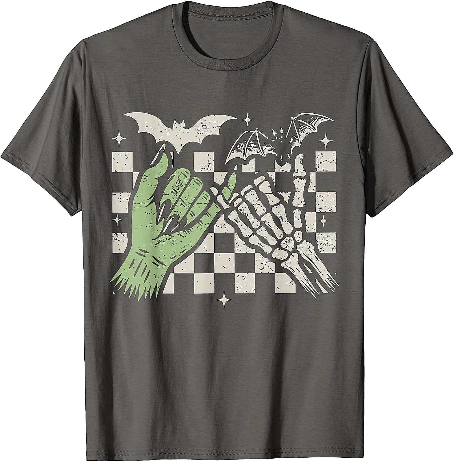 Retro Pinky Promise Witch Skeleton Halloween T-Shirt