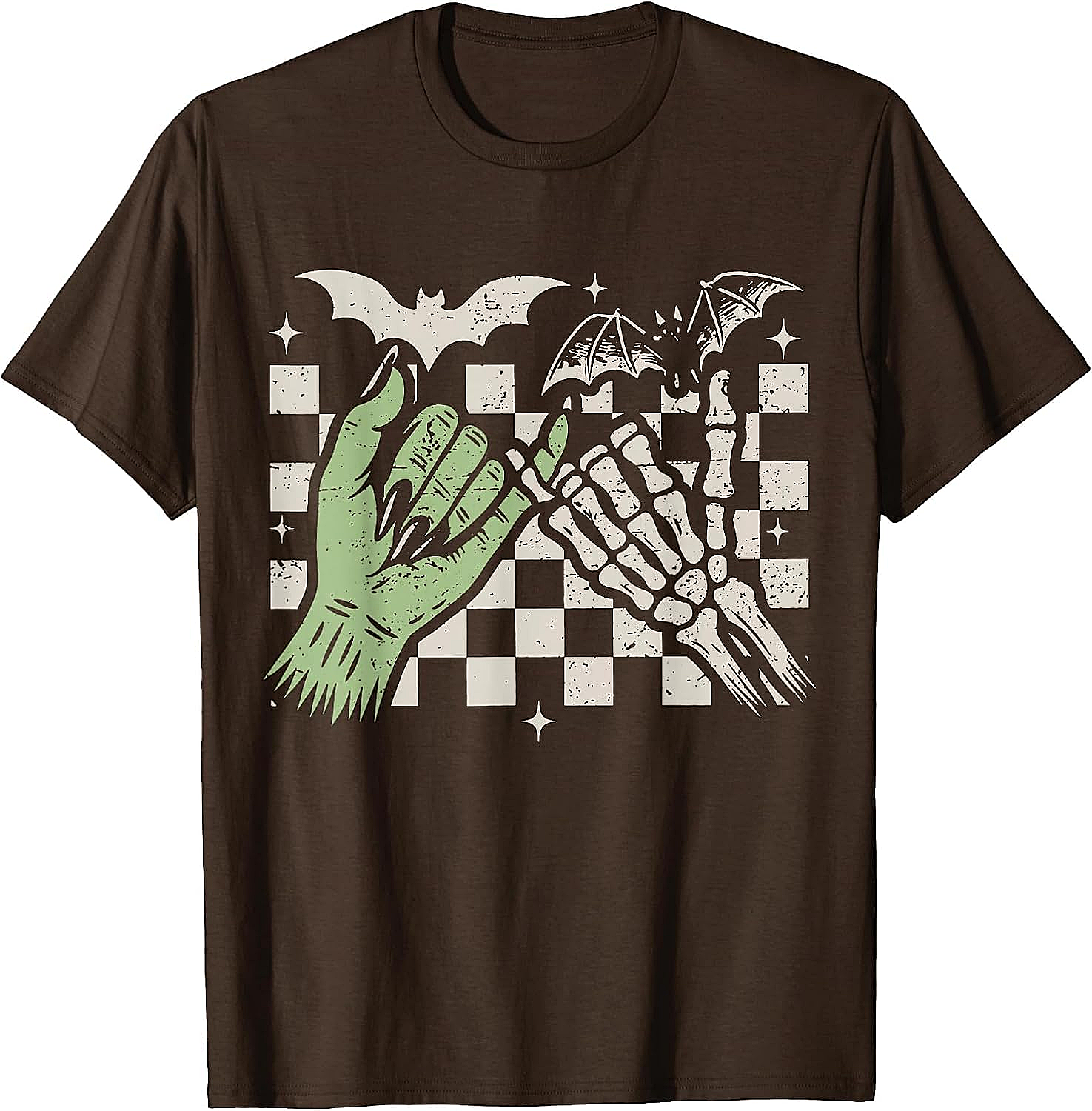 Retro Pinky Promise Witch Skeleton Halloween T-Shirt