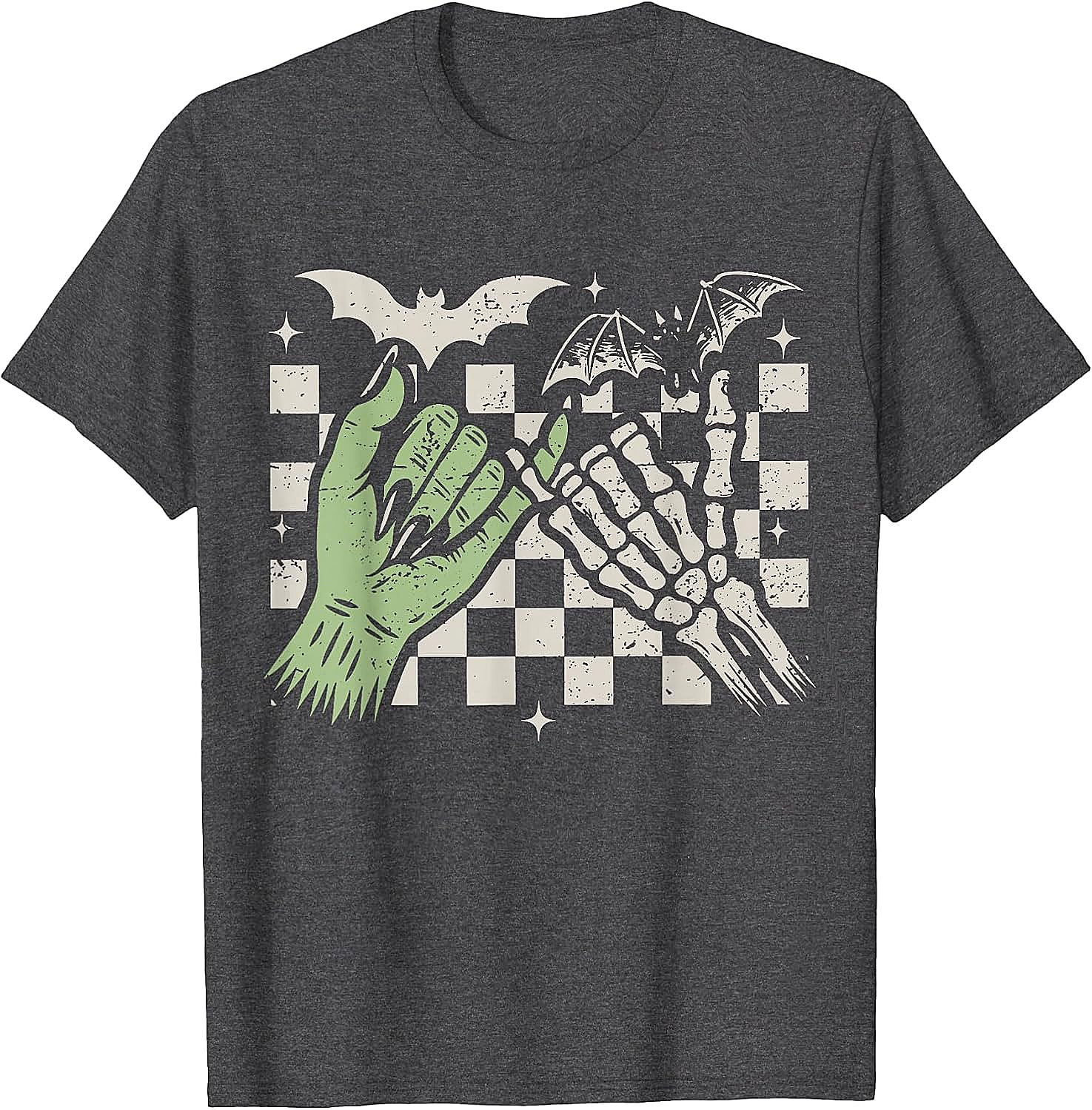 Retro Pinky Promise Witch Skeleton Halloween T-Shirt