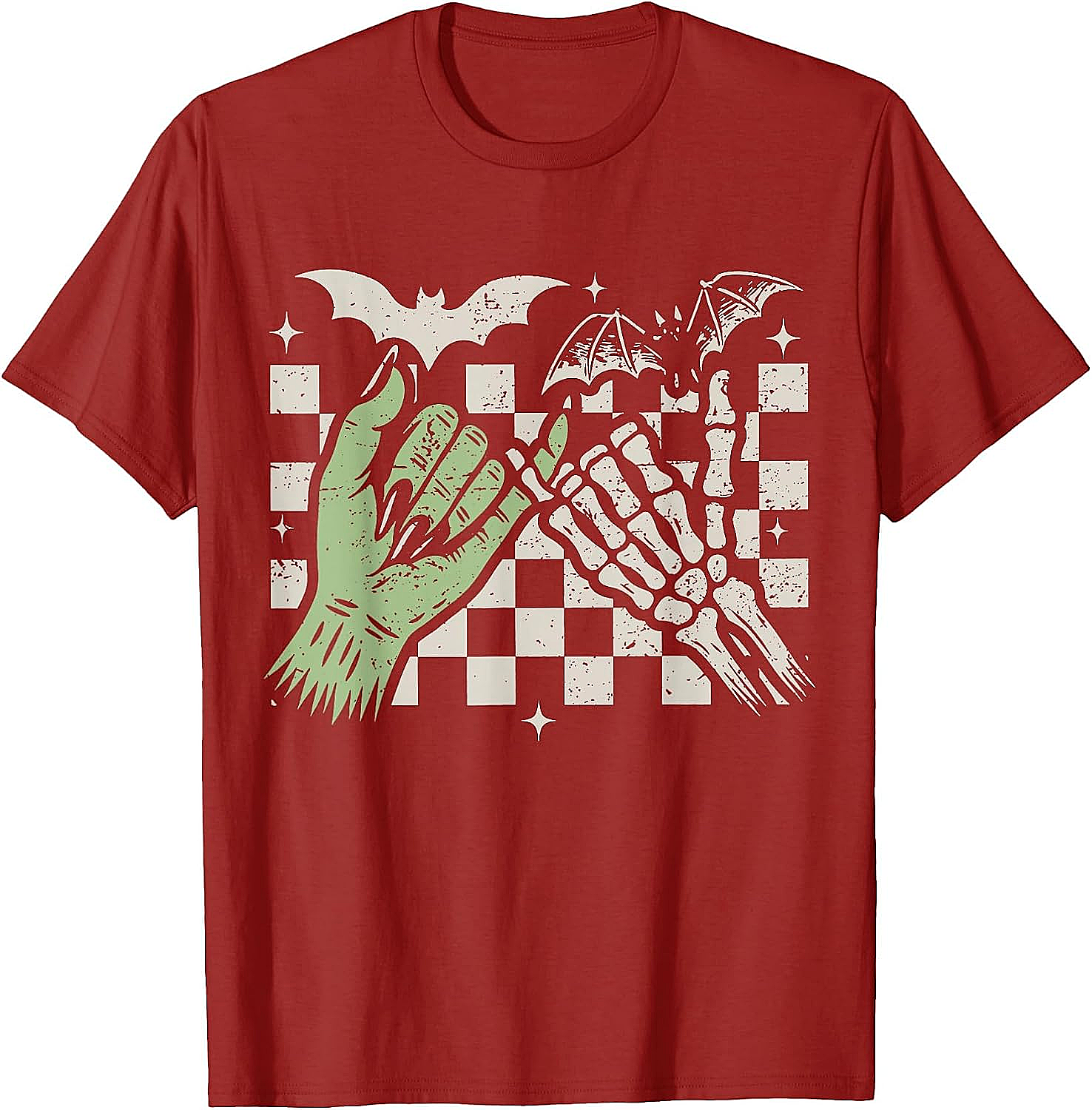 Retro Pinky Promise Witch Skeleton Halloween T-Shirt