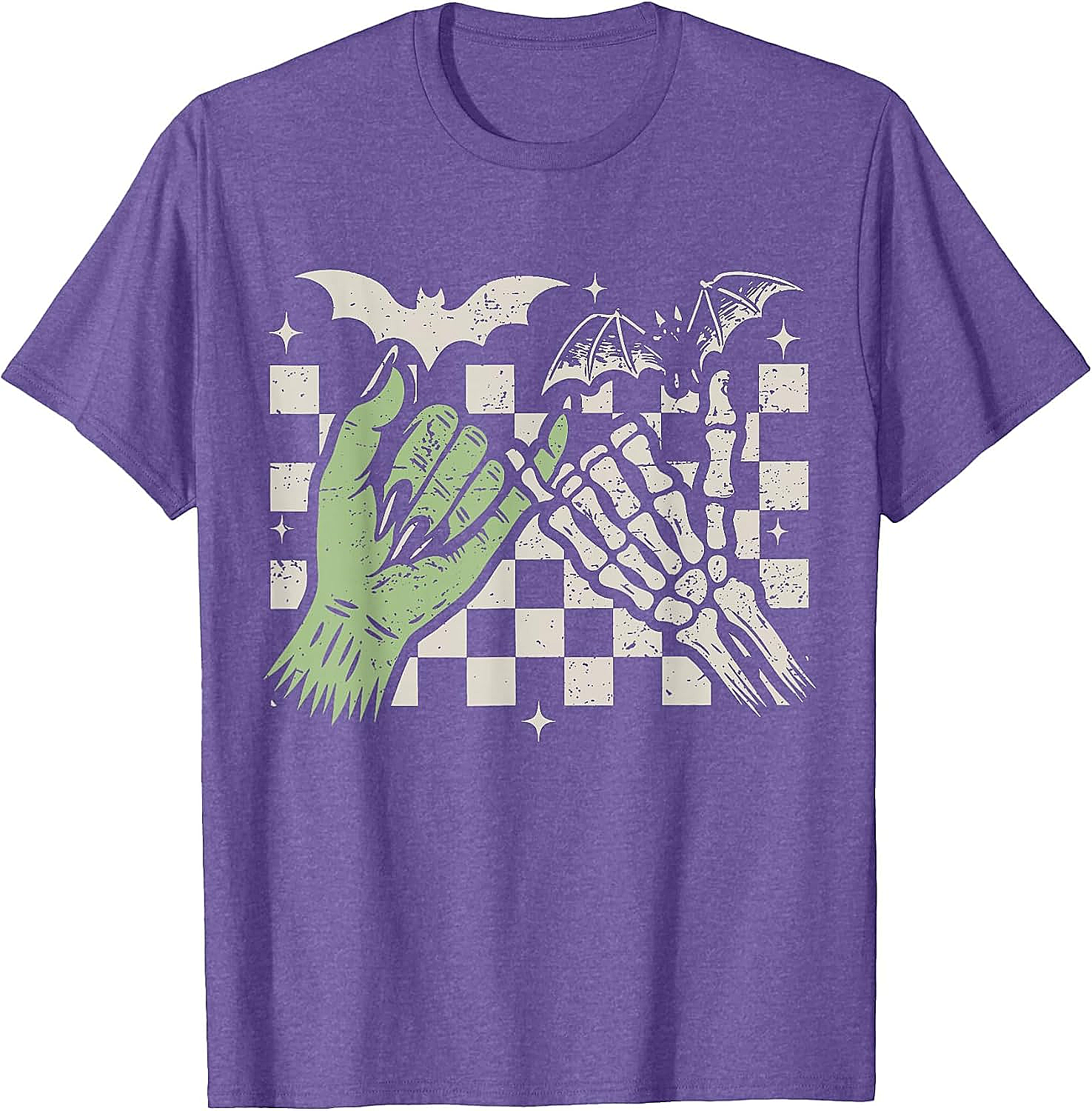 Retro Pinky Promise Witch Skeleton Halloween T-Shirt