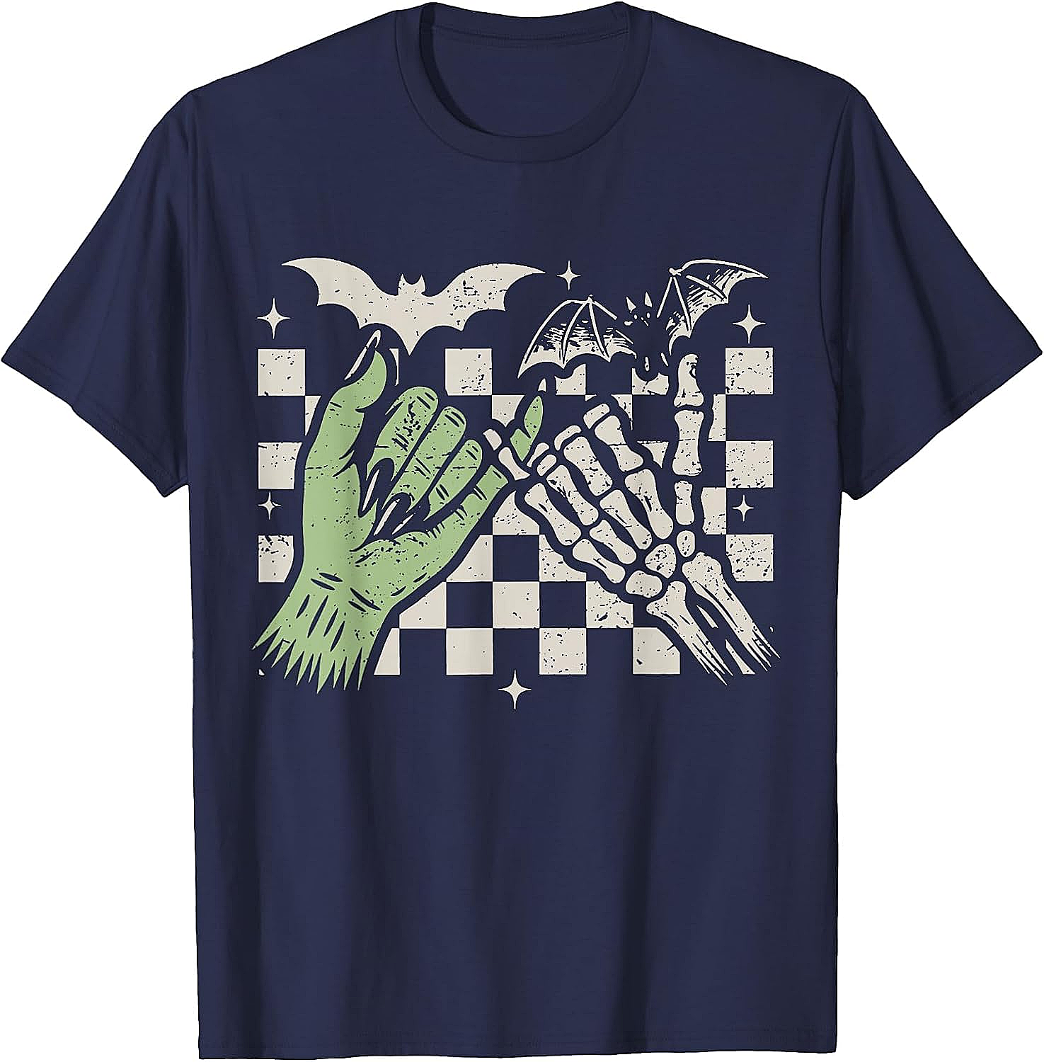 Retro Pinky Promise Witch Skeleton Halloween T-Shirt
