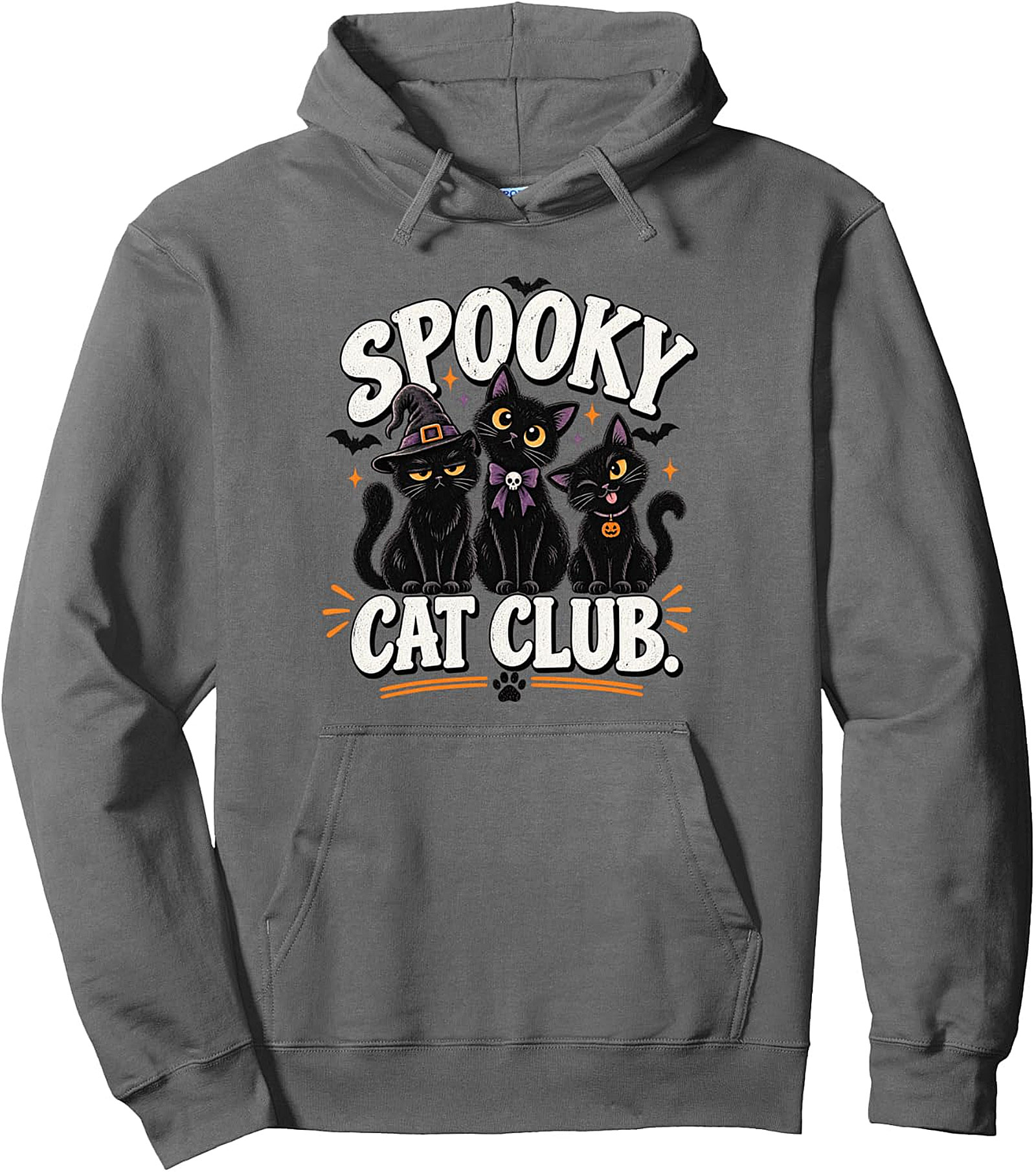 Spooky Cat Club Halloween Black Cats Pullover Hoodie