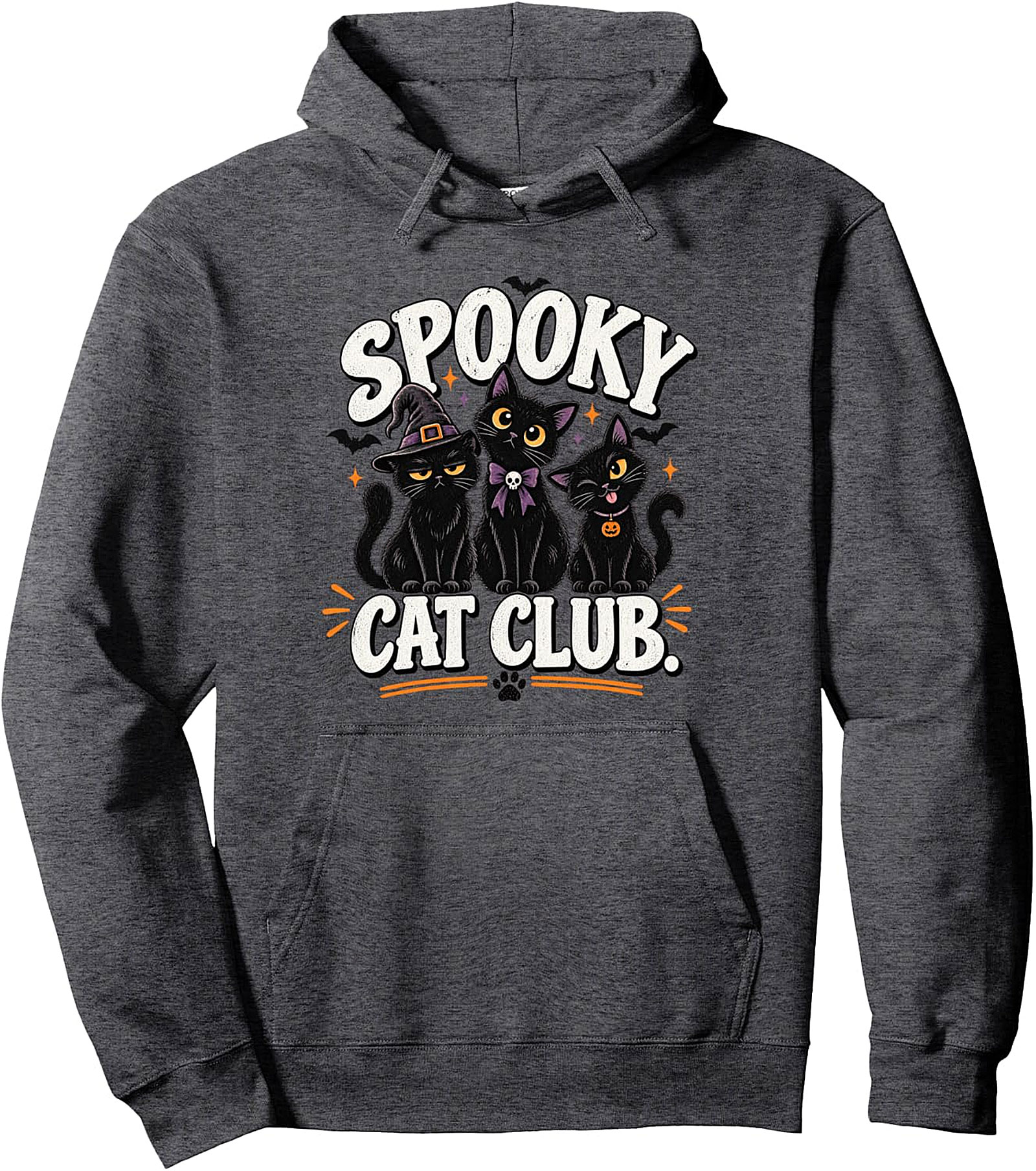Spooky Cat Club Halloween Black Cats Pullover Hoodie