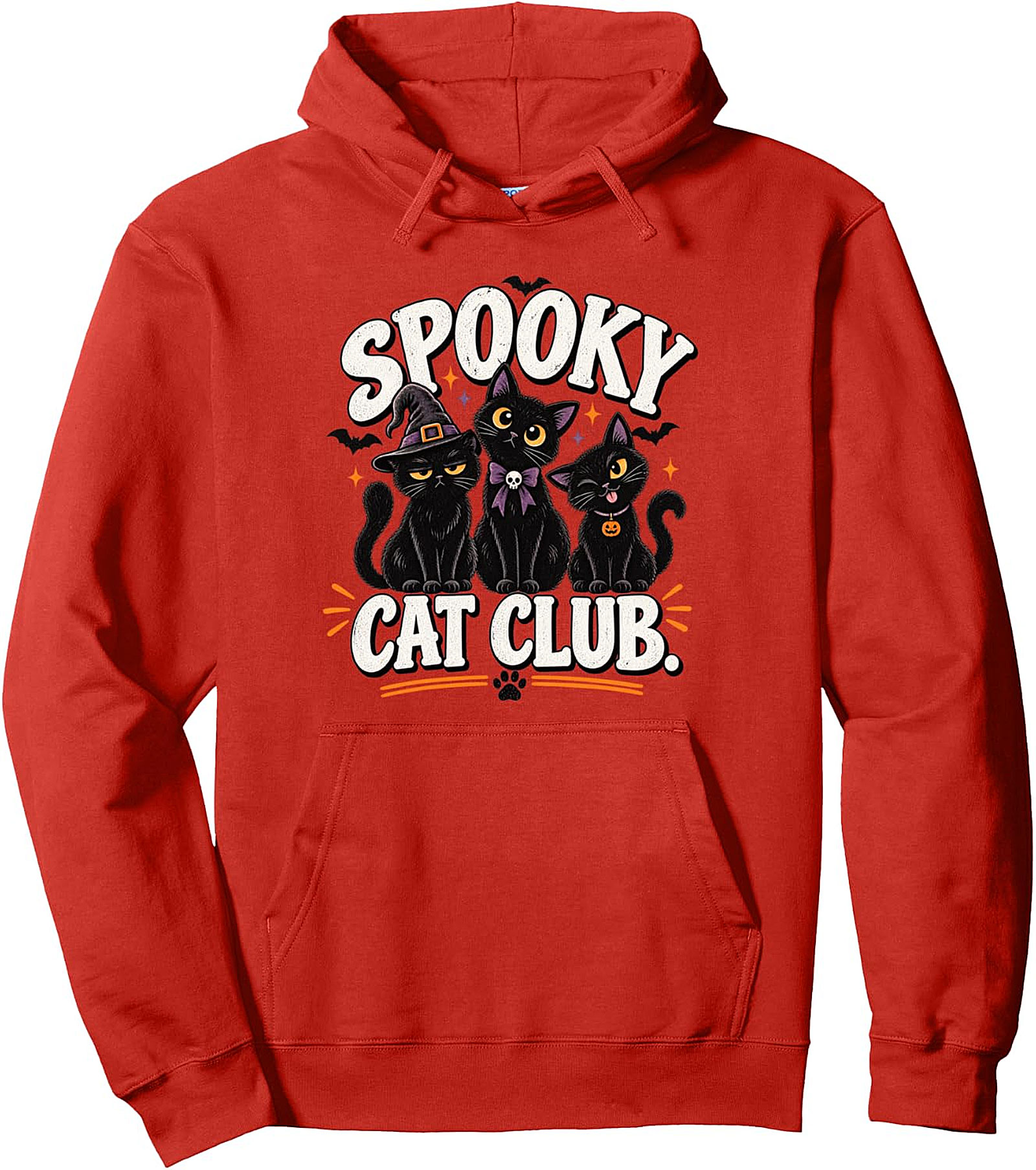 Spooky Cat Club Halloween Black Cats Pullover Hoodie