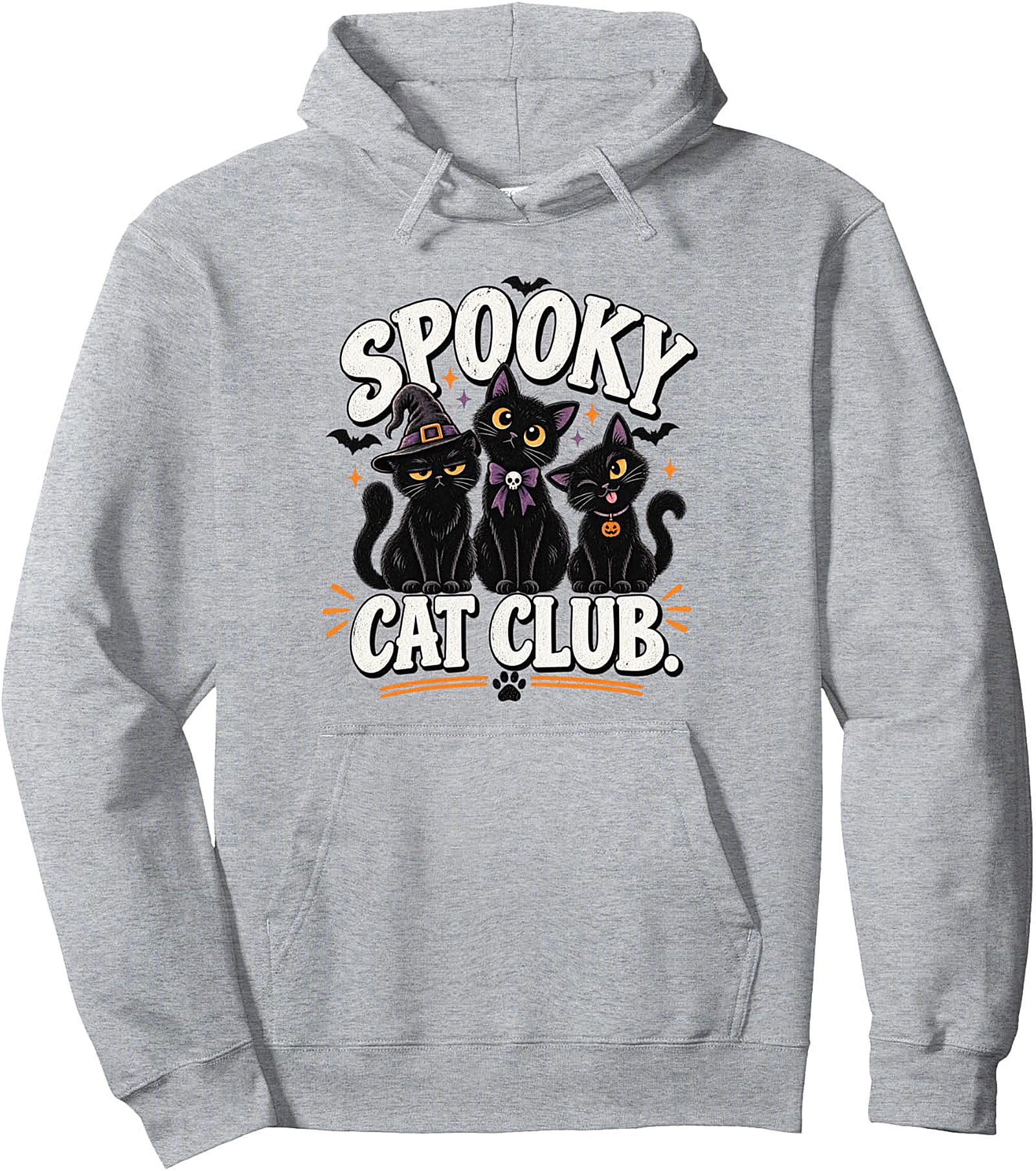 Spooky Cat Club Halloween Black Cats Pullover Hoodie