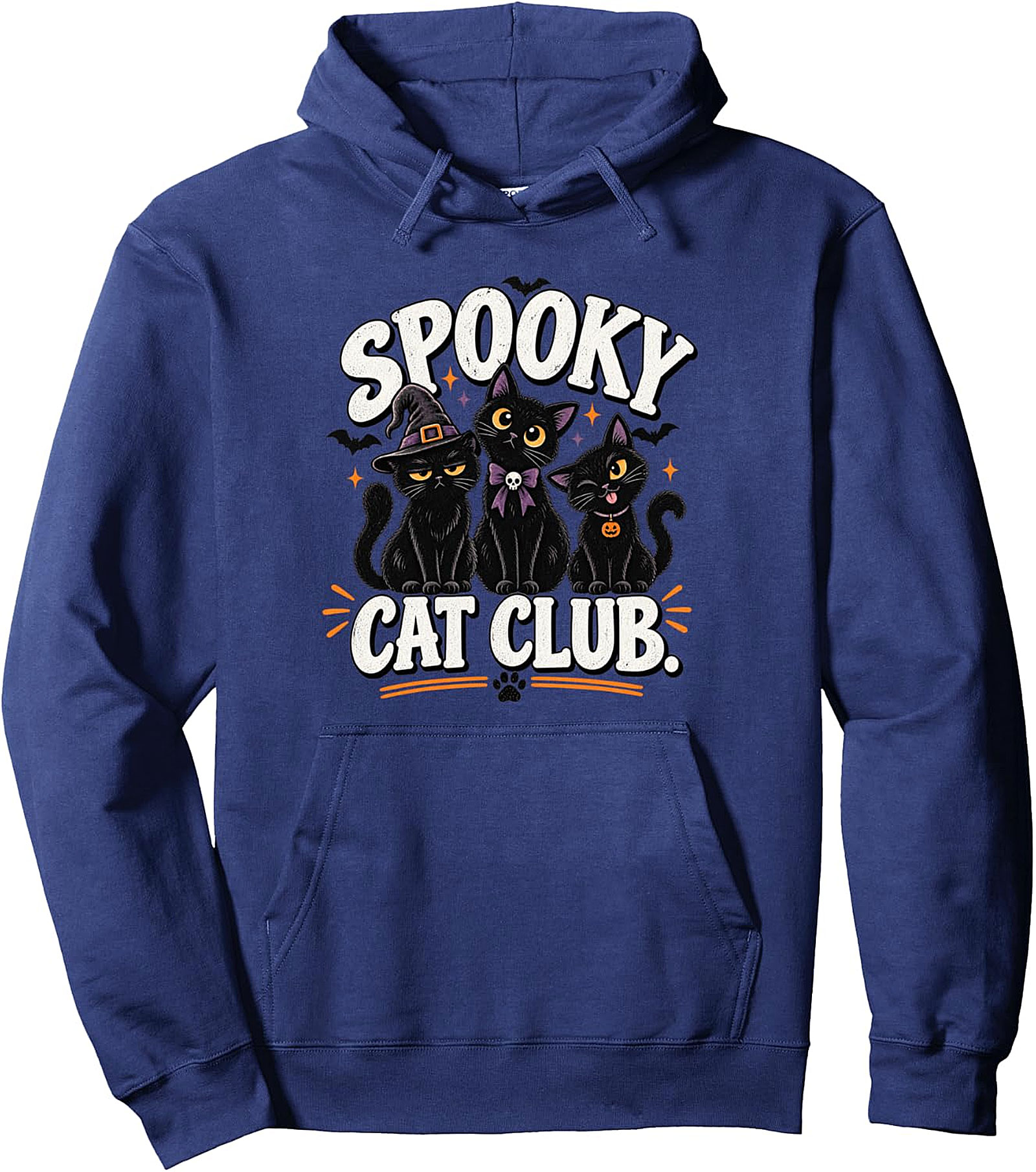Spooky Cat Club Halloween Black Cats Pullover Hoodie
