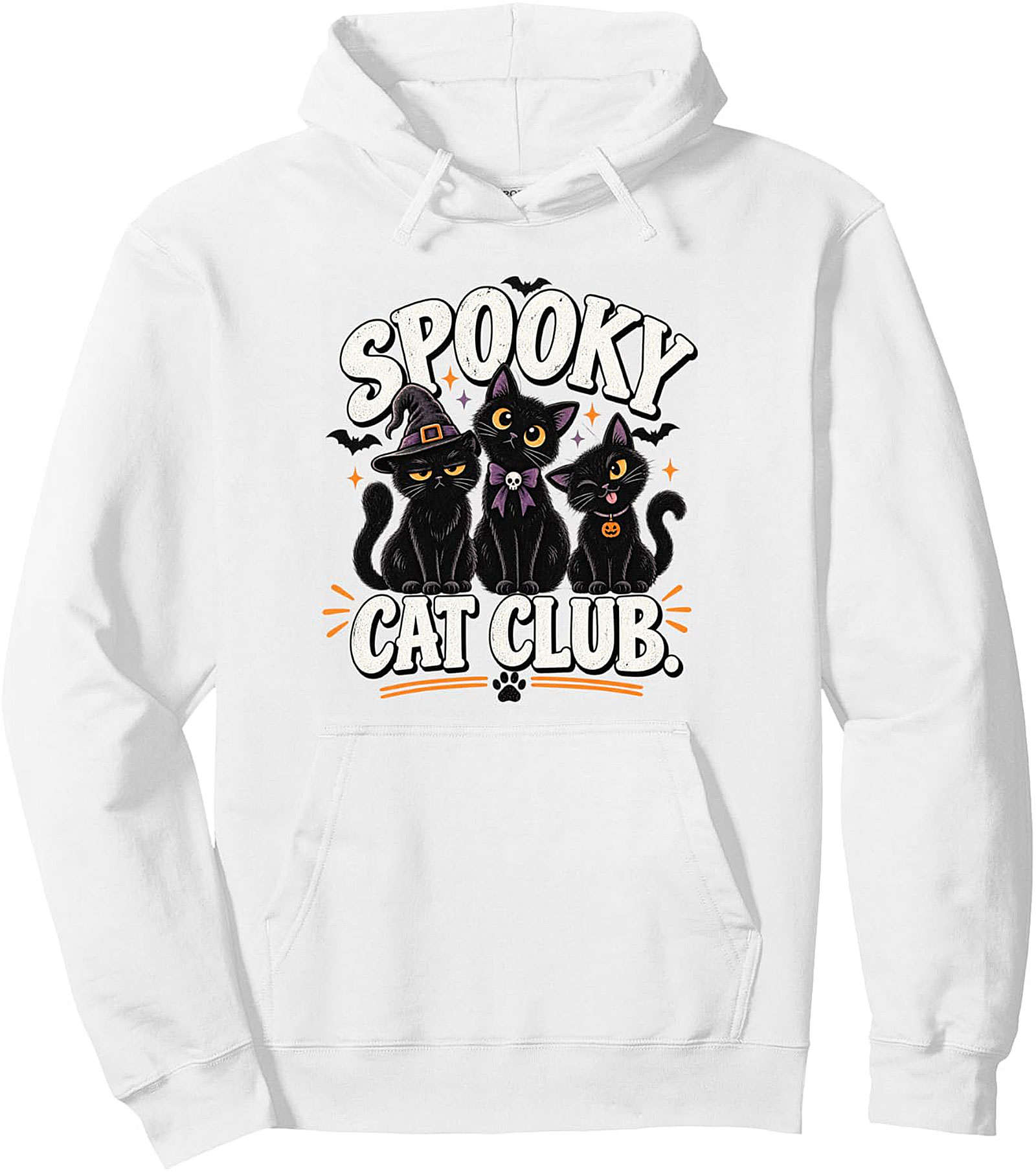 Spooky Cat Club Halloween Black Cats Pullover Hoodie
