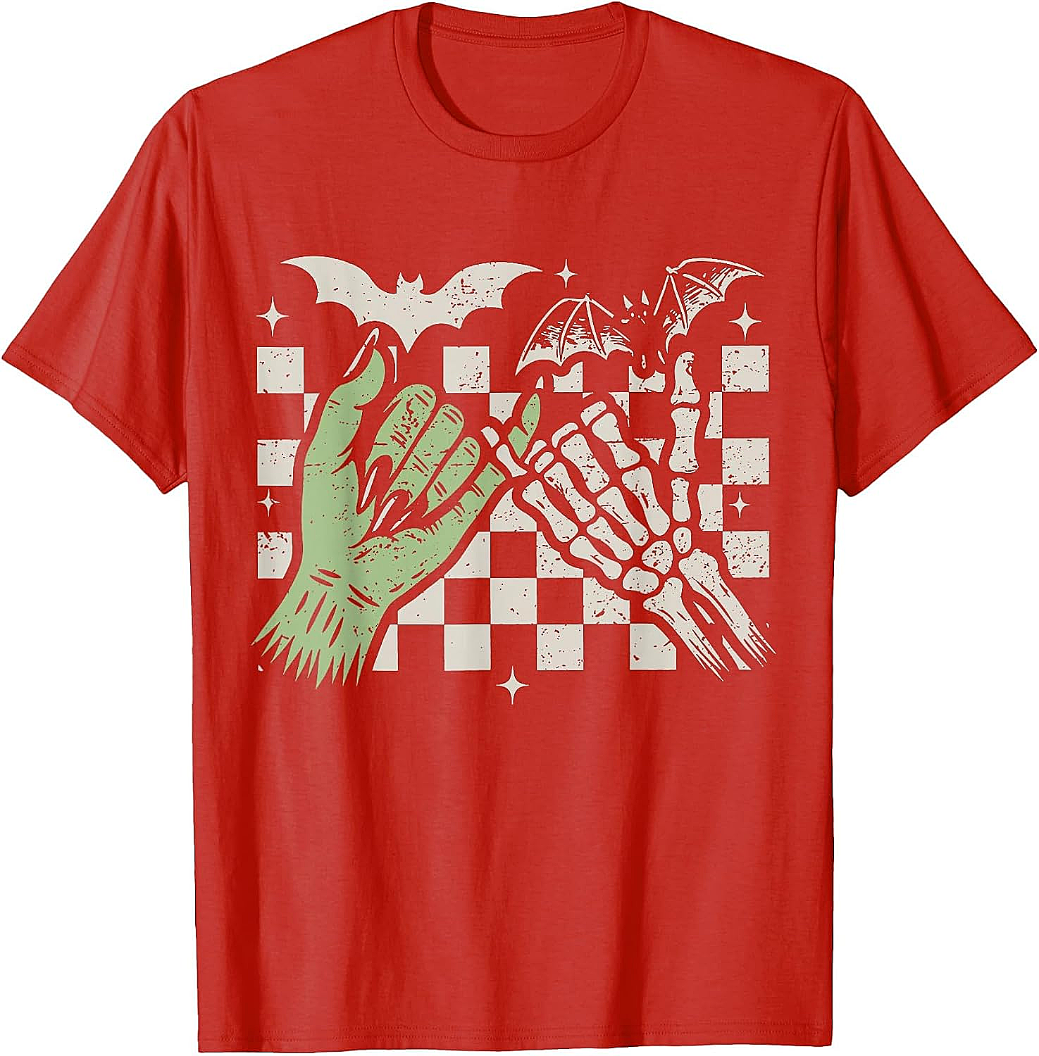 Retro Pinky Promise Witch Skeleton Halloween T-Shirt
