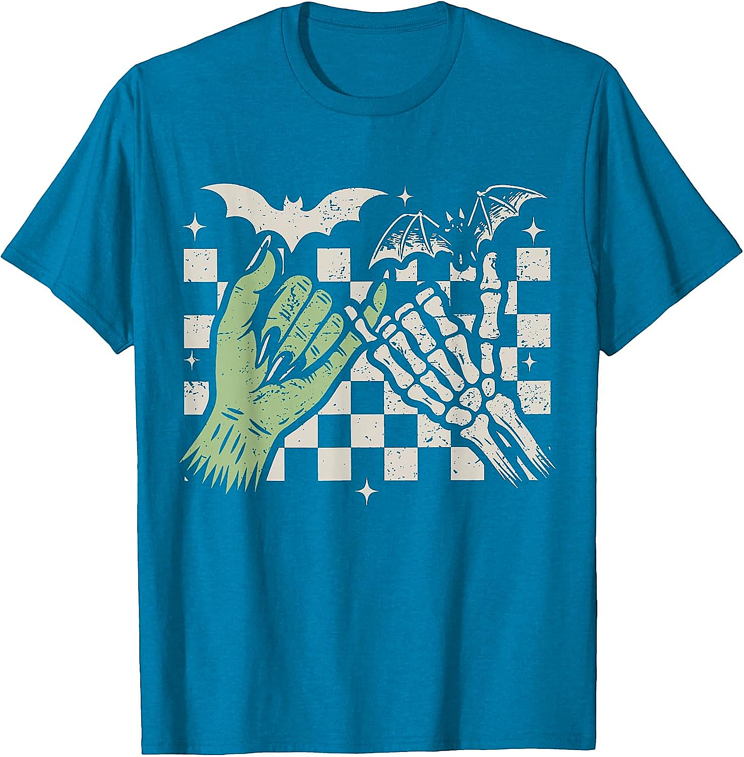 Retro Pinky Promise Witch Skeleton Halloween T-Shirt