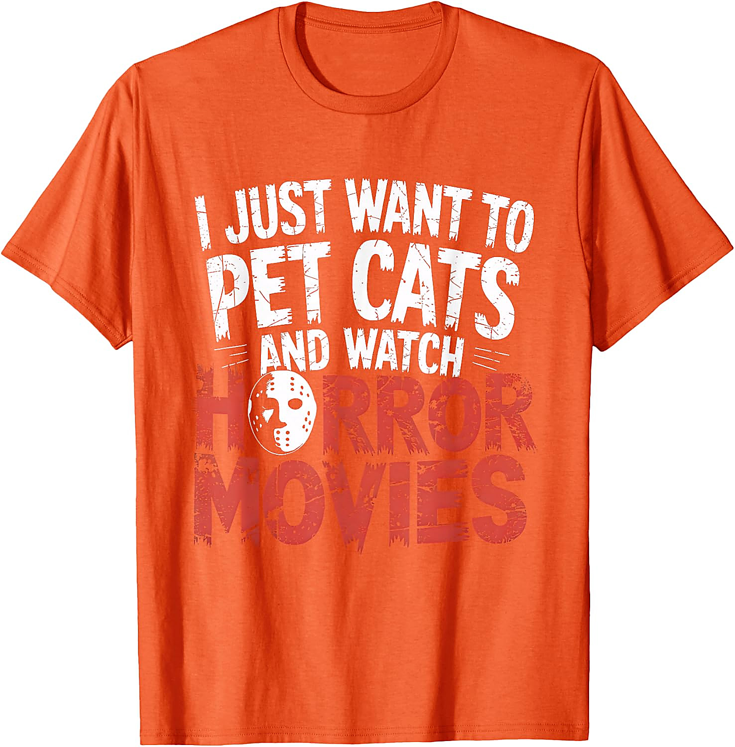 Pet Cats and Watch Horror Movies T-Shirt for Fans