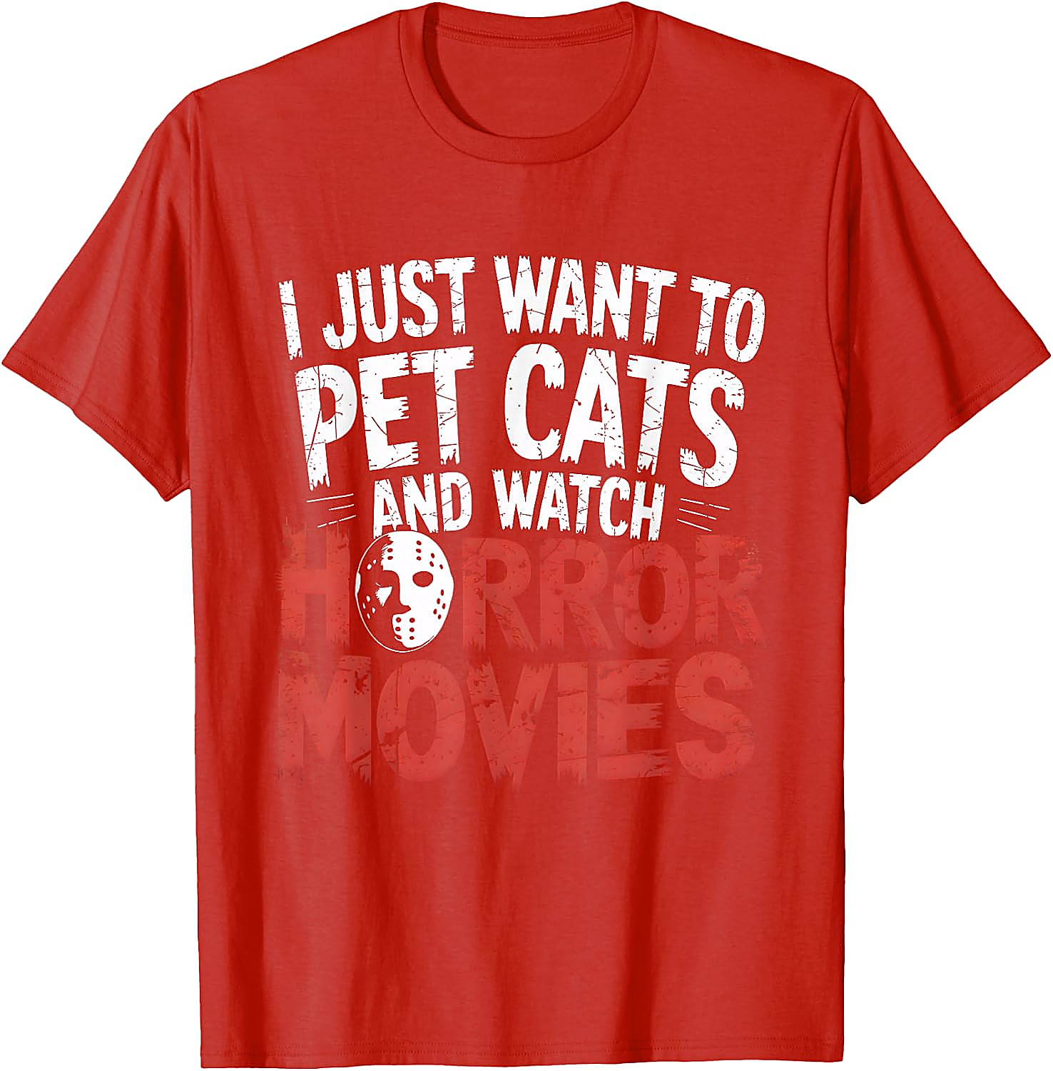 Pet Cats and Watch Horror Movies T-Shirt for Fans