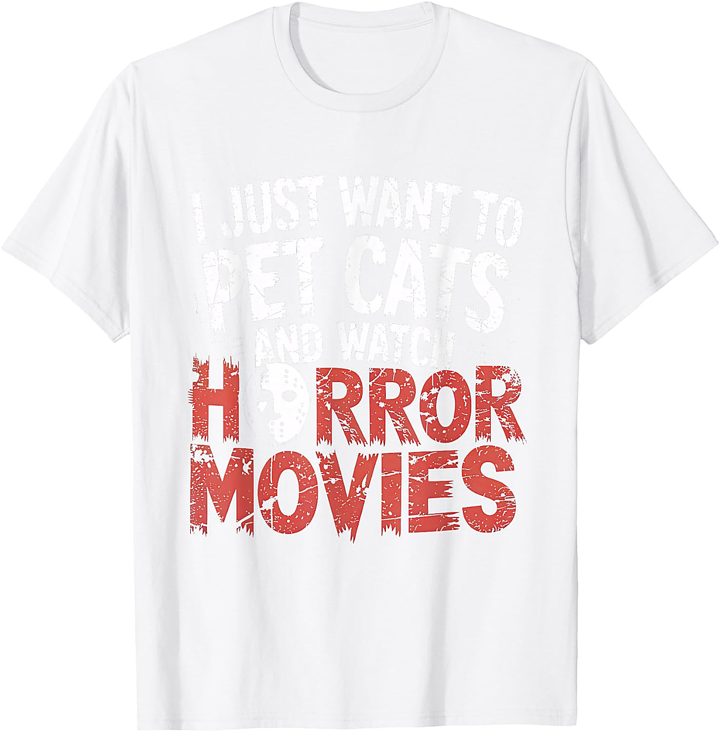 Pet Cats and Watch Horror Movies T-Shirt for Fans