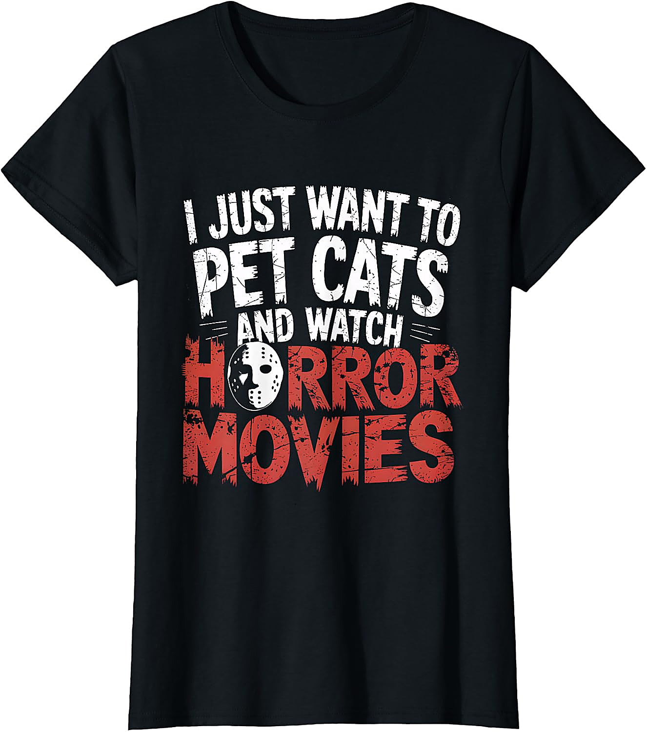 Pet Cats and Watch Horror Movies T-Shirt for Fans
