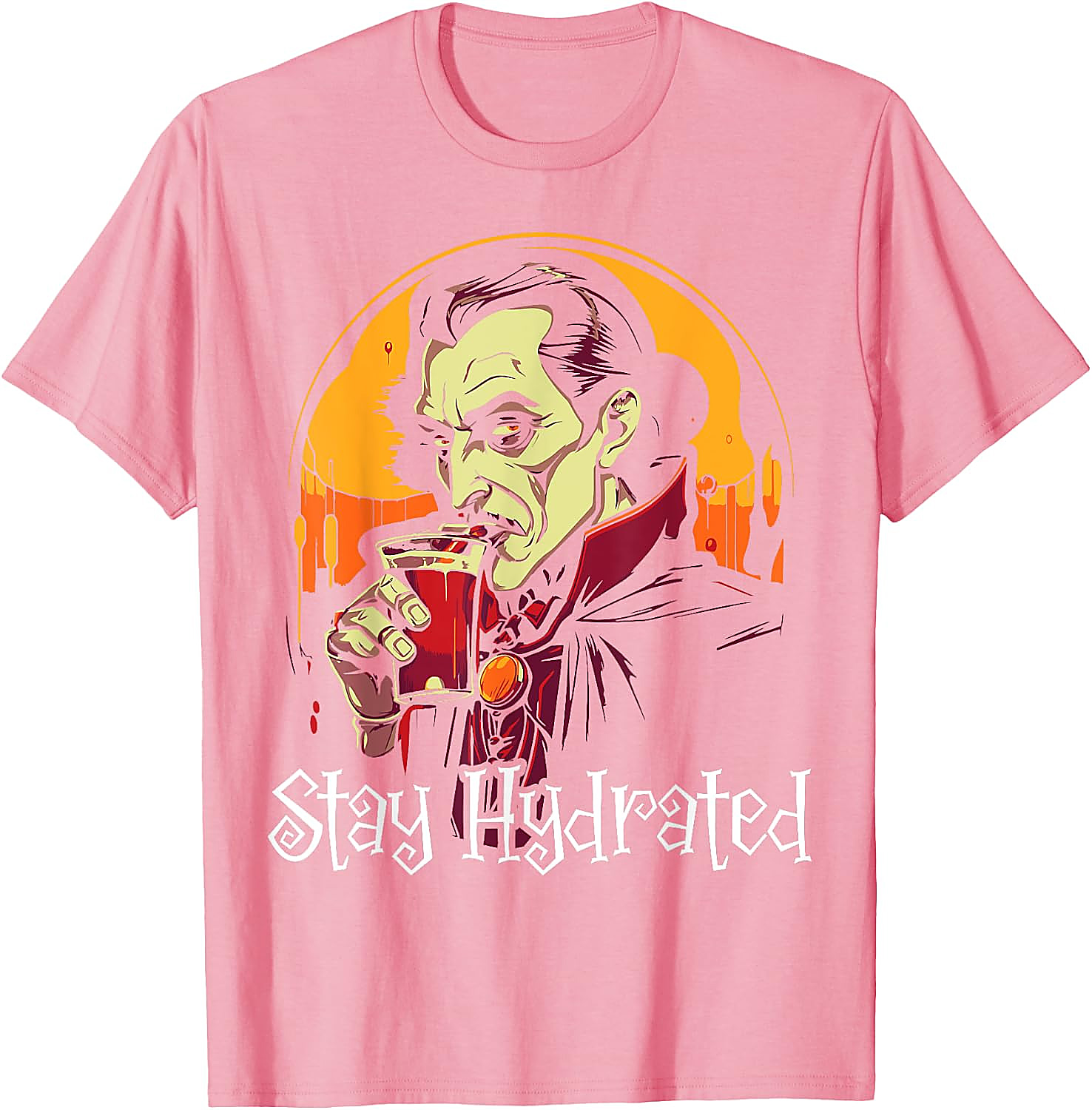 Stay Hydrated Dracula Vampire T-Shirt | Funny Halloween Tee